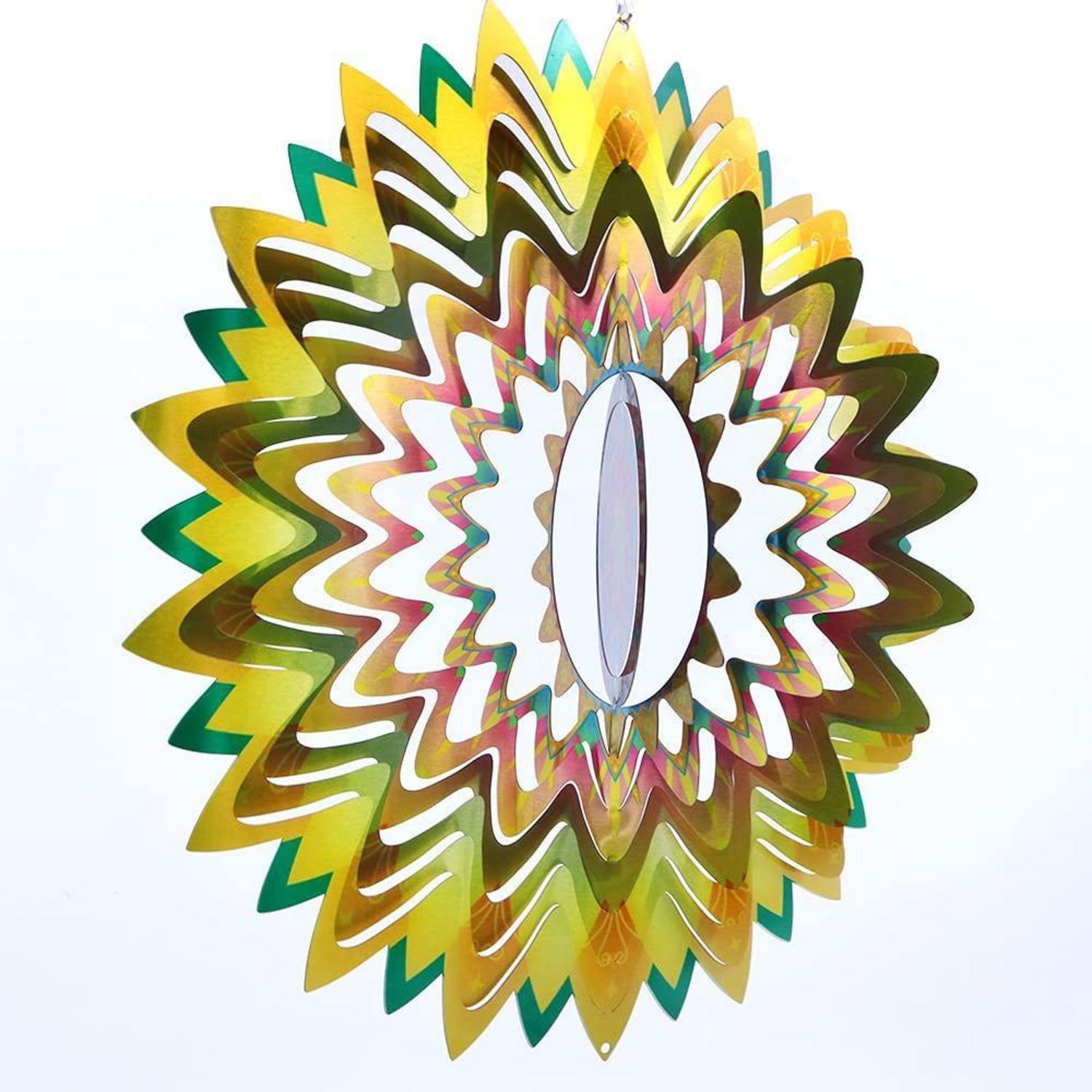 3d Windspiel Edelstahl Rotierend Blumendesign Für Haus & Garten Mit Haken