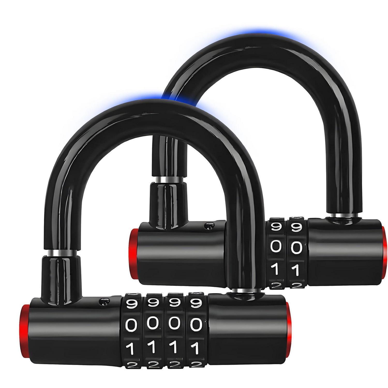 Fahrradschloss U-lock 4-stellig Stahl Zinklegierung Wasserdicht 2 Stück