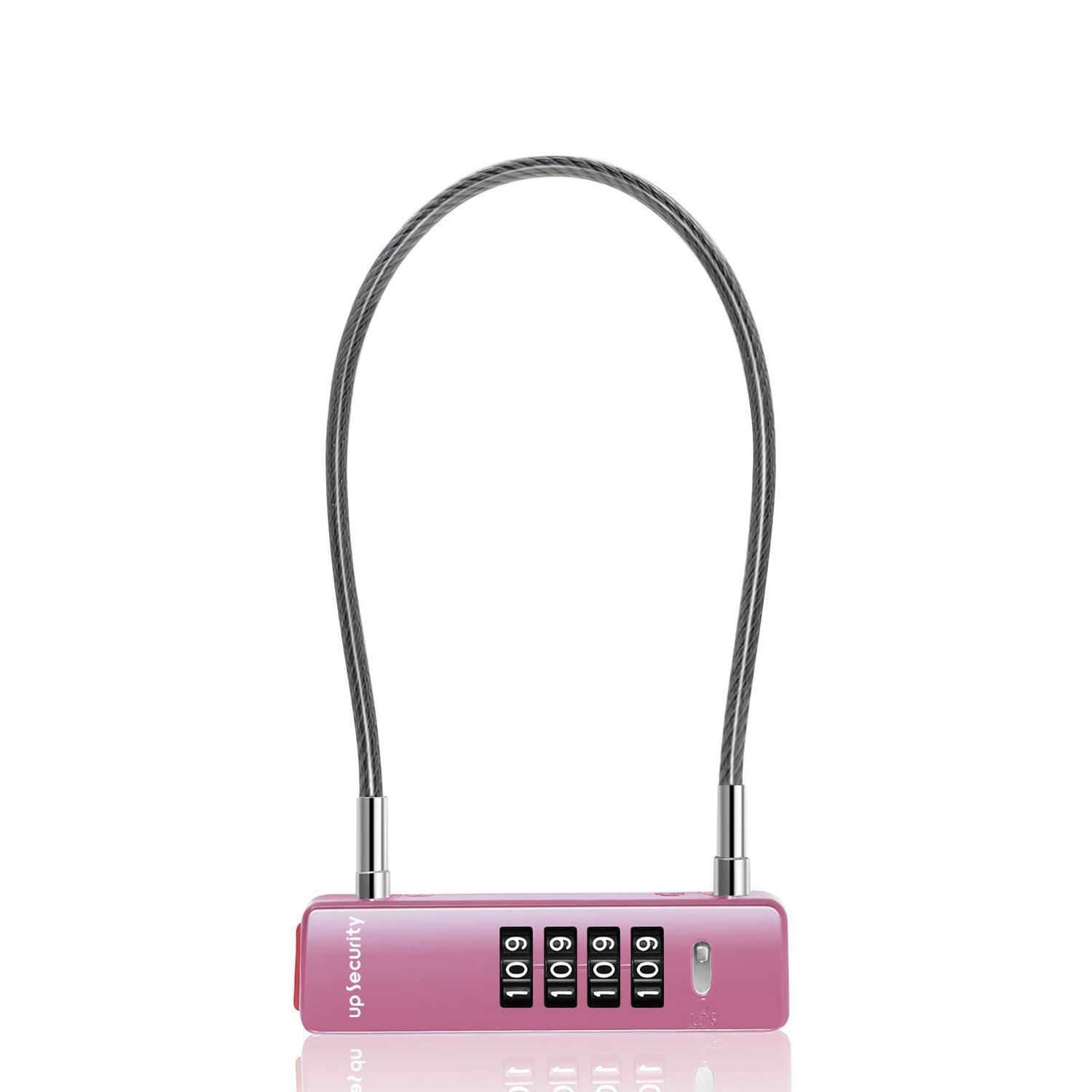 4-stelliges Zahlenschloss Kabelschloss 30cm Pink Für Außenbereich, Roller, Spind