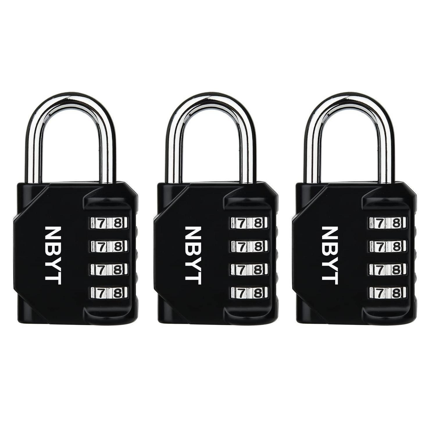 Zahlenschloss 4-stellig Zurücksetzbar, 0,6cm Bügel, Zinklegierung, 3er Pack