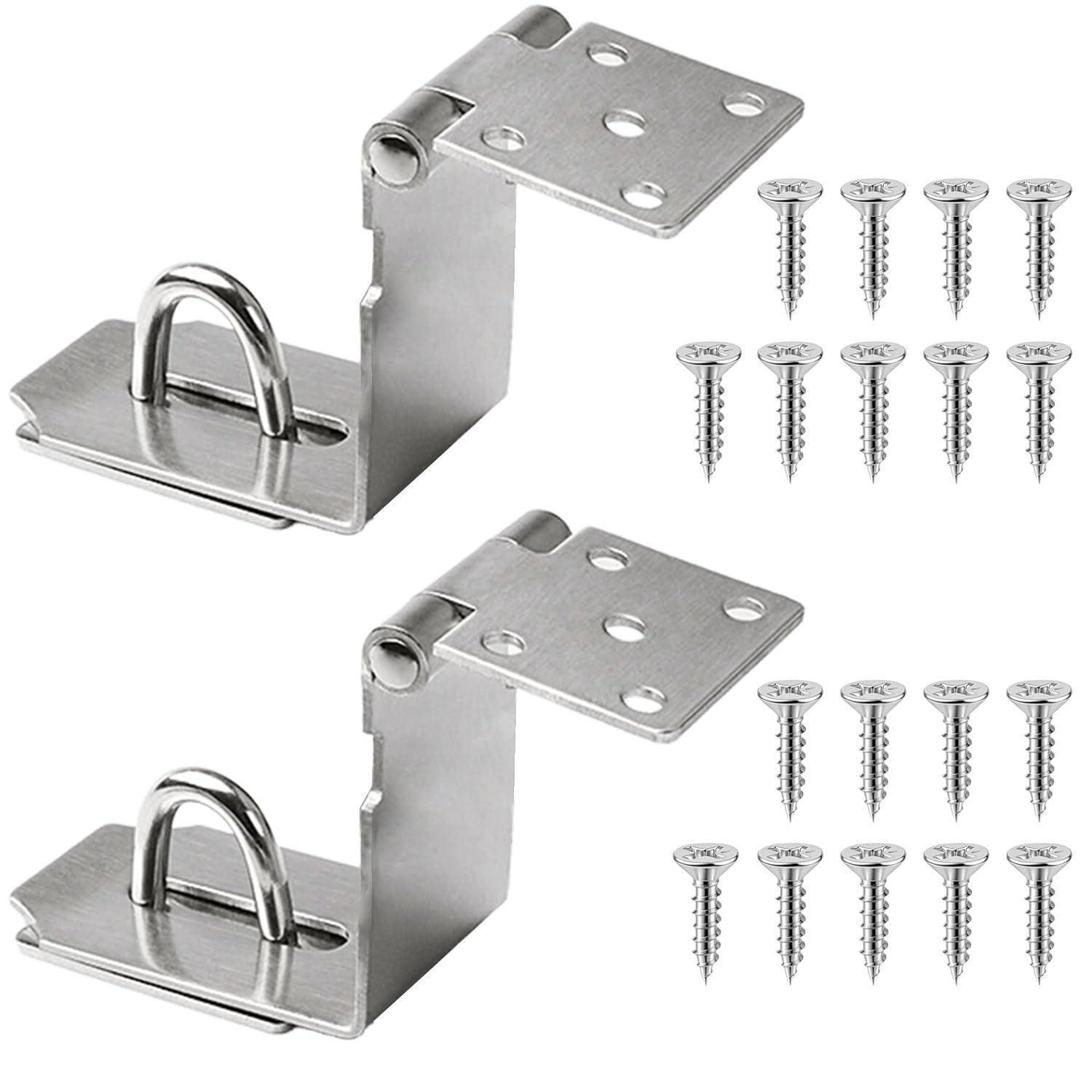 5 Zoll Winkel Scharnierschloss, Edelstahl Sicherheitsüberfalle, 2 Stück Gartentor Verriegelung