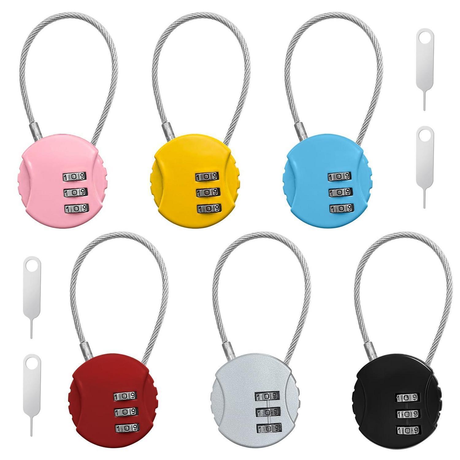 6er-pack Zahlenschloss 3-stellig Für Koffer, Fitnessstudio, Reisen, Spinde