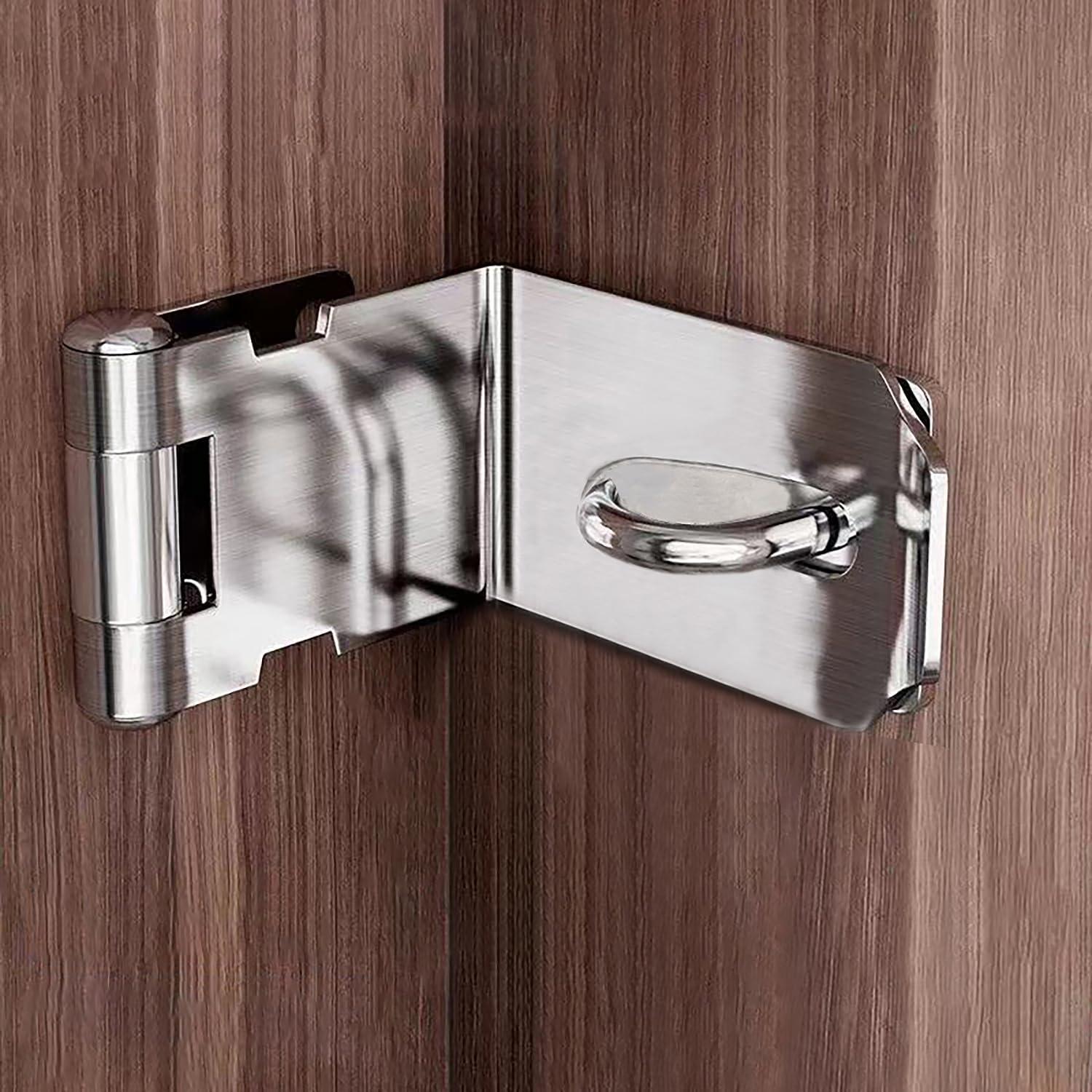Edelstahl Vorhängeschloss Haspe 7,6 Cm Rechtwinklig & 180° Für Türen & Schränke