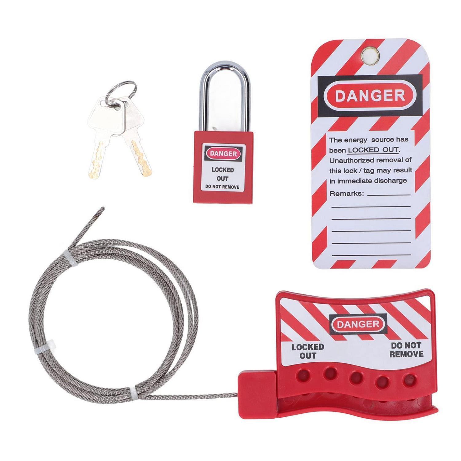 Lockout Tagout Kabelschloss Verstellbar Für Industrie, Bis 5 Schlösser