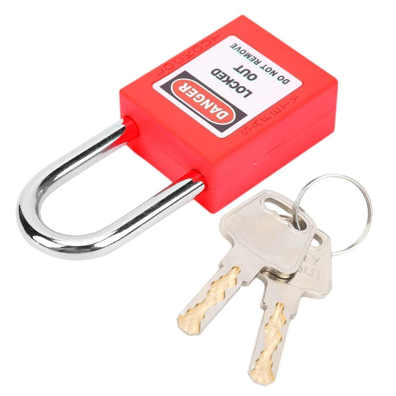 Sicherheitsvorhängeschloss 38mm Rot, Loto Schloss Mit Schlüssel, Robust & Korrosionsbeständig