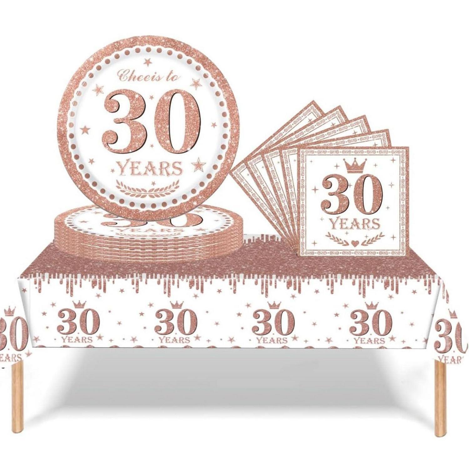Partygeschirr 30. Geburtstag Roségold 37 Teile Für Damen & Herren