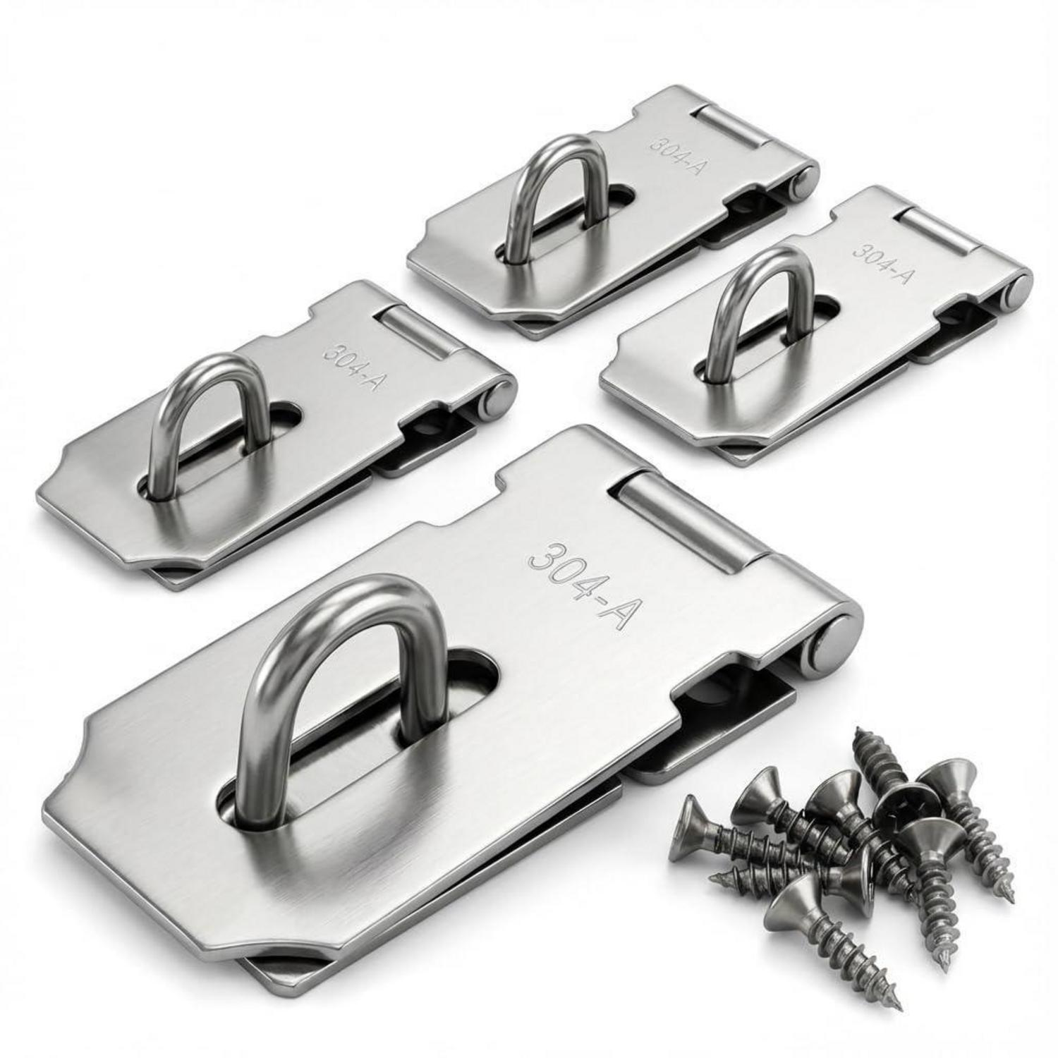 Vorhängeschloss Überfalle 4 Stück Edelstahl 304 Mit Schrauben 82mm