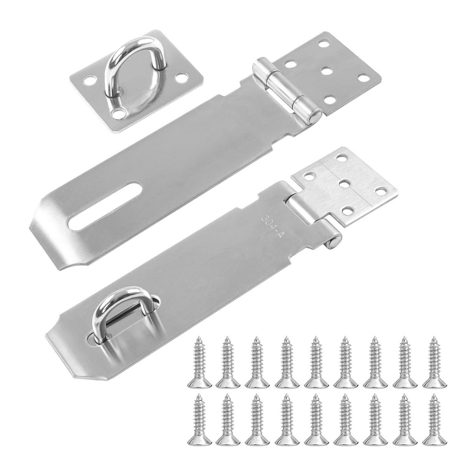 Sicherheitsüberfalle 2 Sets 5 Zoll Vorhängeschloss Haspen Silber Mit Schrauben