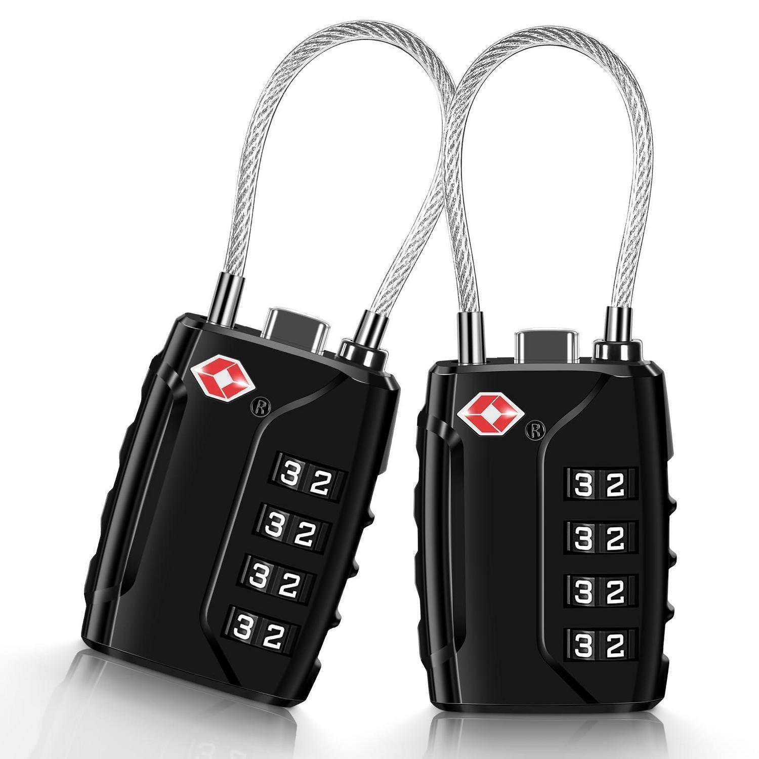 2er Set Tsa Zahlenschloss Mit 4-stelligem Zahlencode Für Koffer Und Gepäck