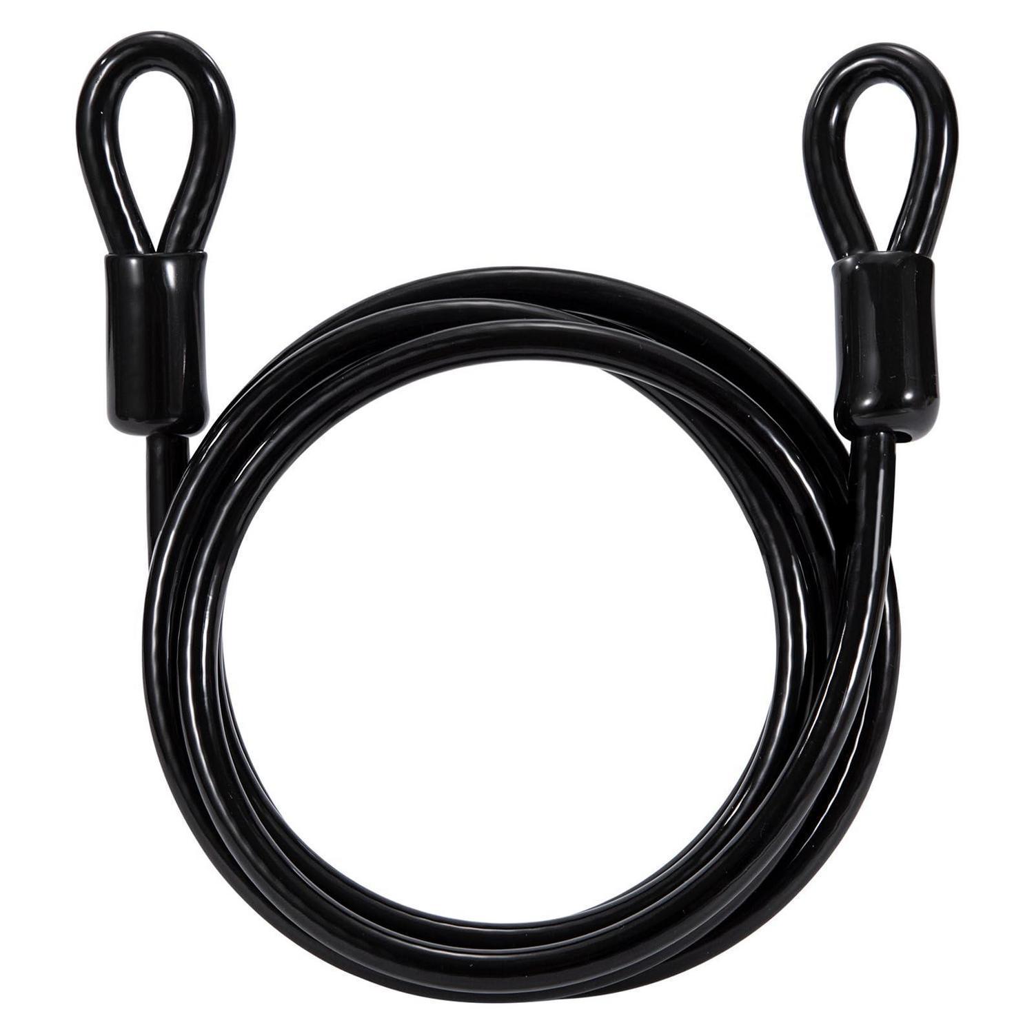 Stahlseil Mit Ösen 1.8m, 6mm, Schwarz, Für Fahrradschloss