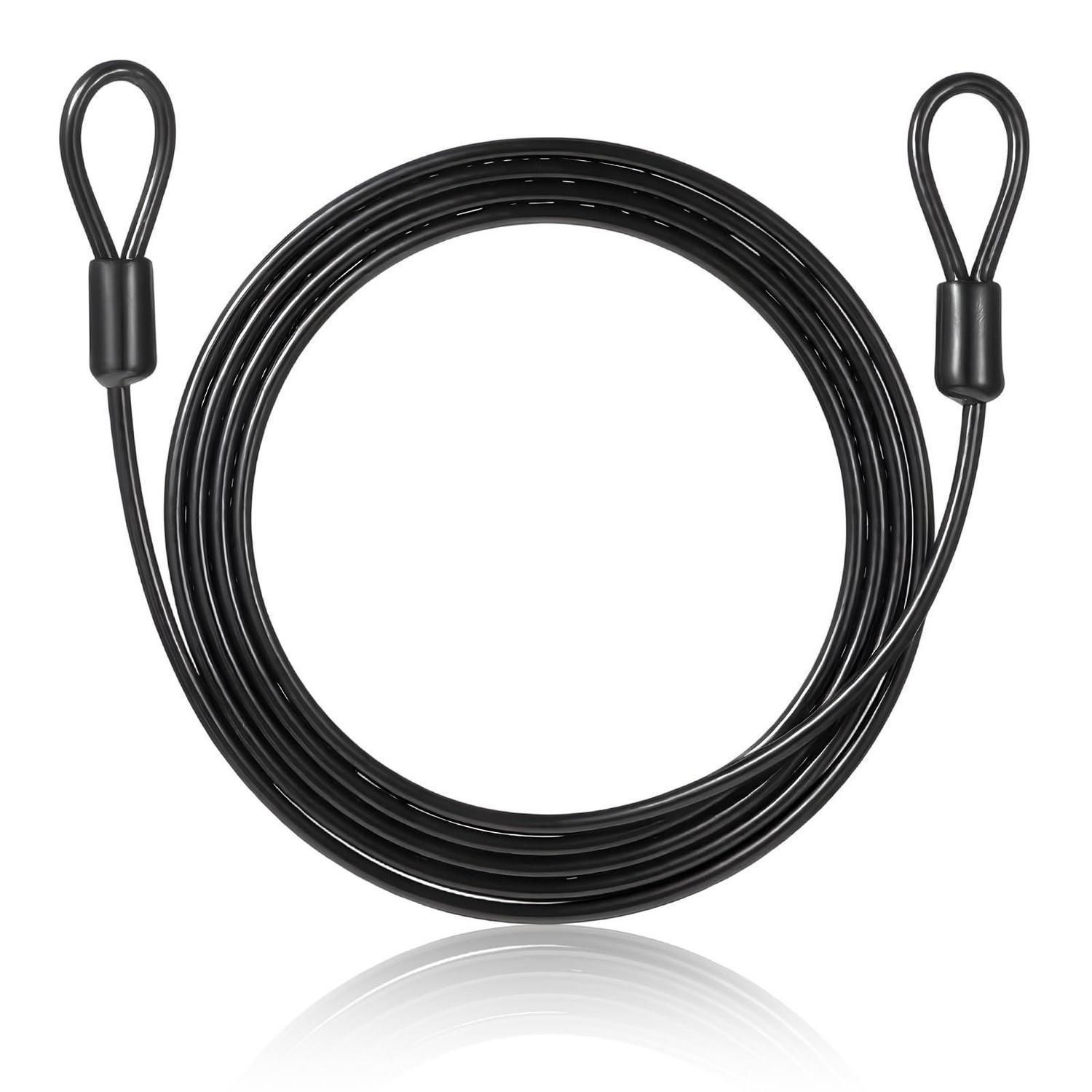 Stahlseil Mit Ösen 2m X 4mm, Schwarz, Ummantelt, Hohe Tragfähigkeit