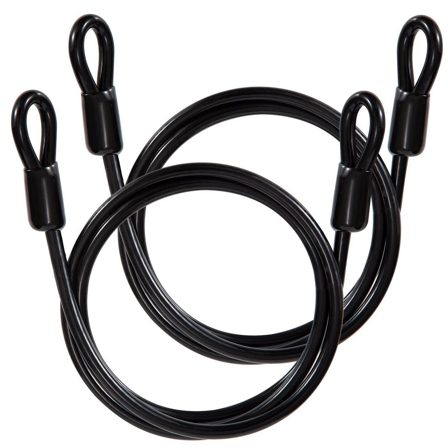 Stahldrahtseil Mit Ösen 1m, 6mm, Schwarz, 2 Stück