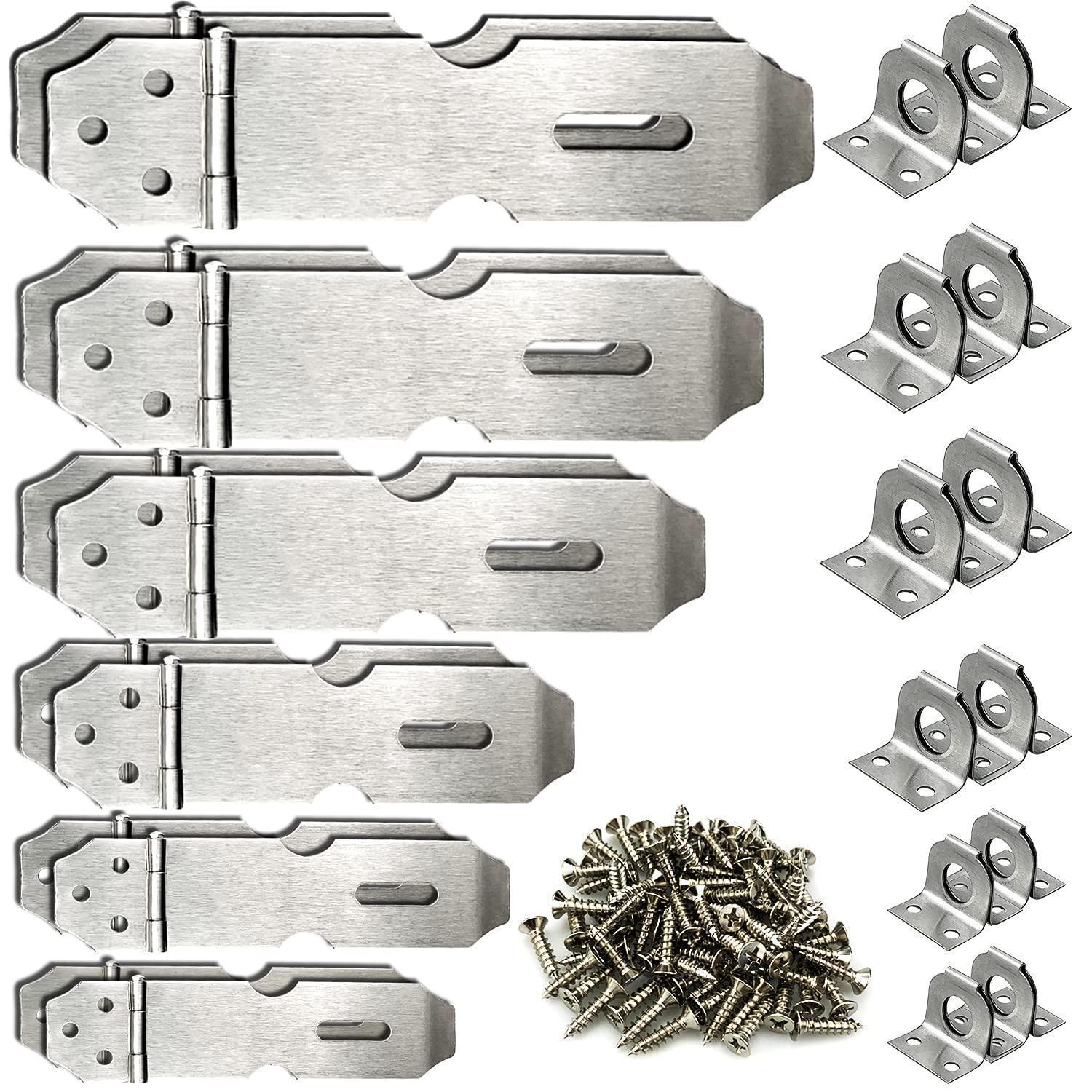 12x Vorhängeschloss-haspen Aus Edelstahl, 6 Größen, Für Schränke & Tore