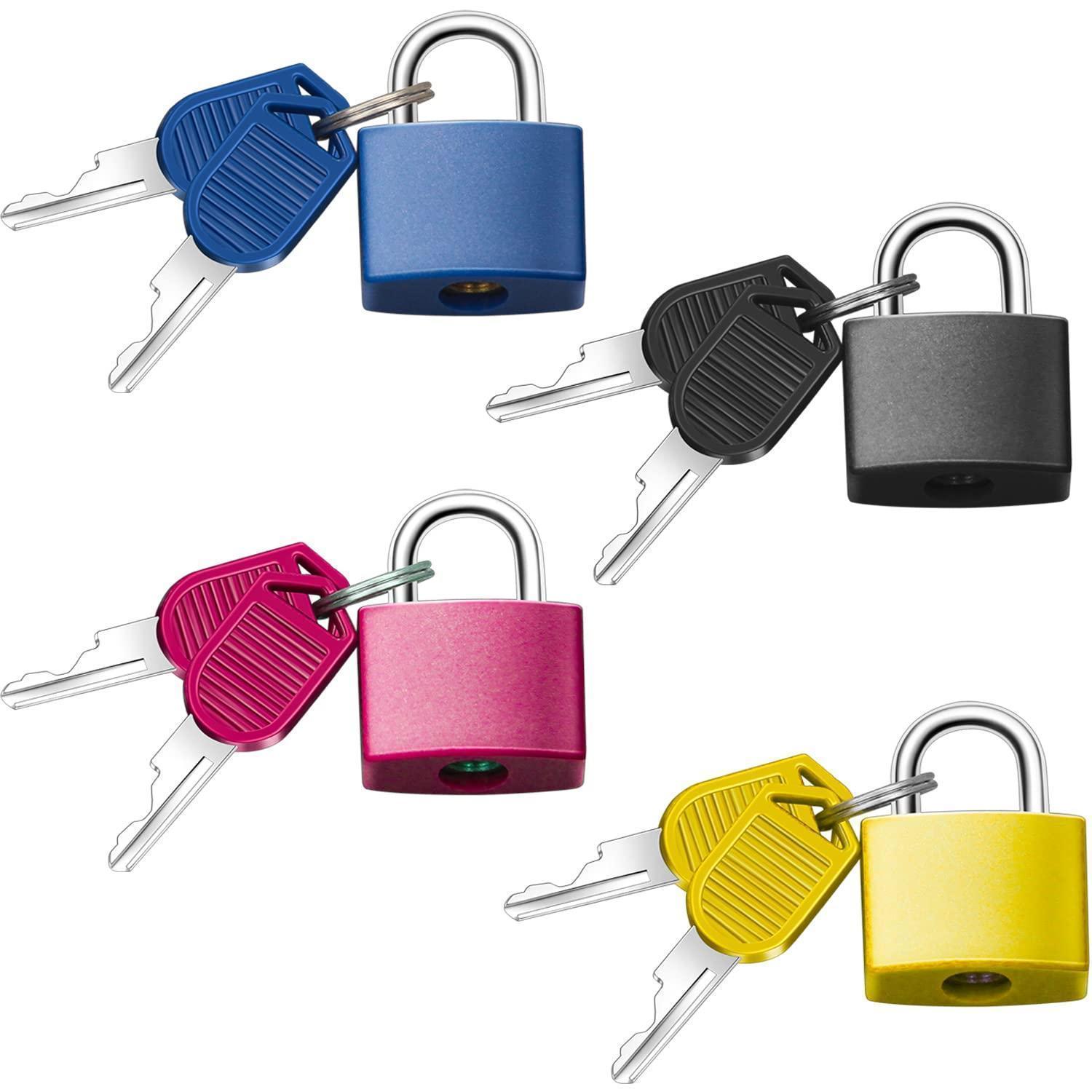 4er Set Mini Vorhängeschlösser Mit Schlüssel, Bunt, Für Koffer & Schränke