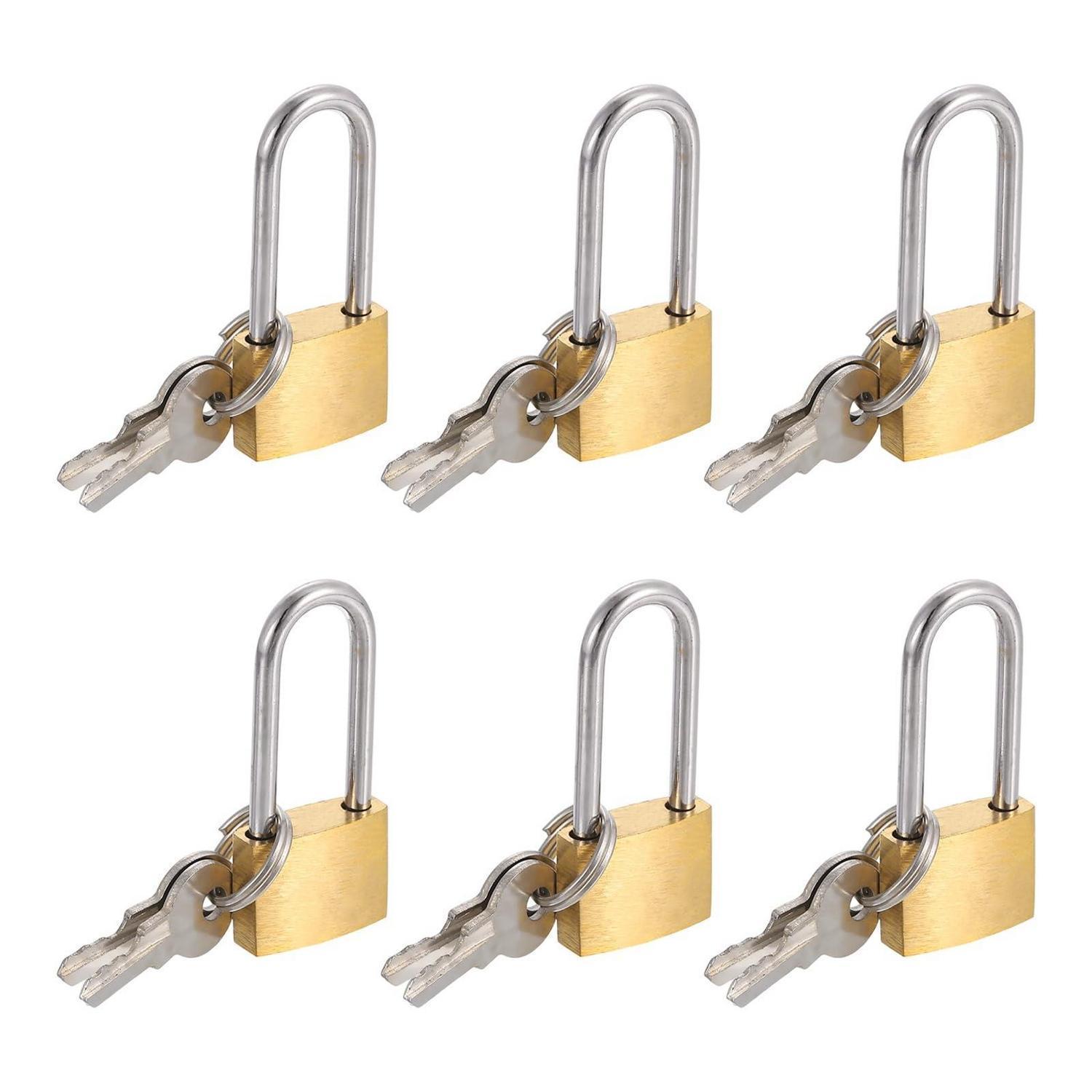 6er Set Messing Vorhängeschlösser Mit Langem Bügel Und Schlüsseln