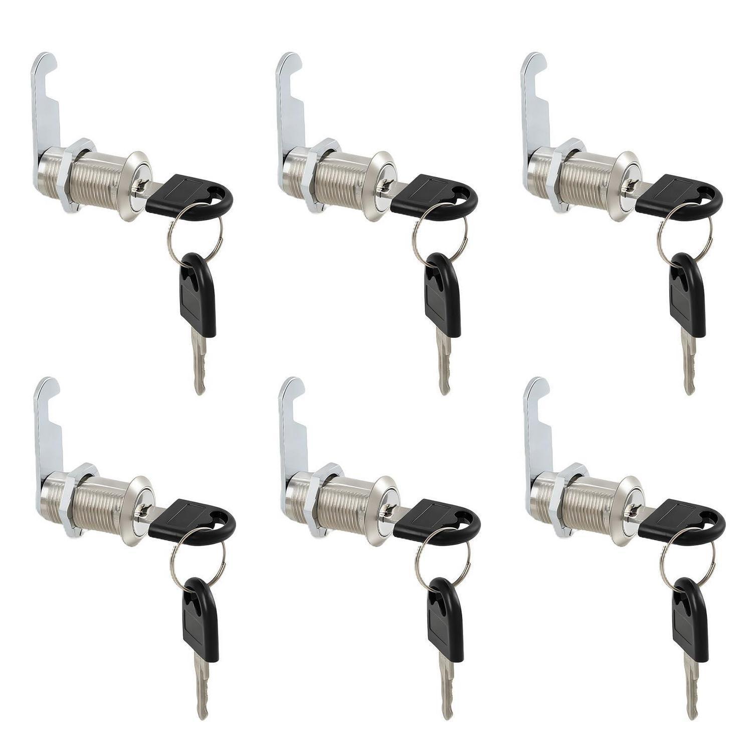 6er Set Briefkastenschlösser 30mm Mit Schlüssel, Zinklegierung, Für Schrank & Möbel