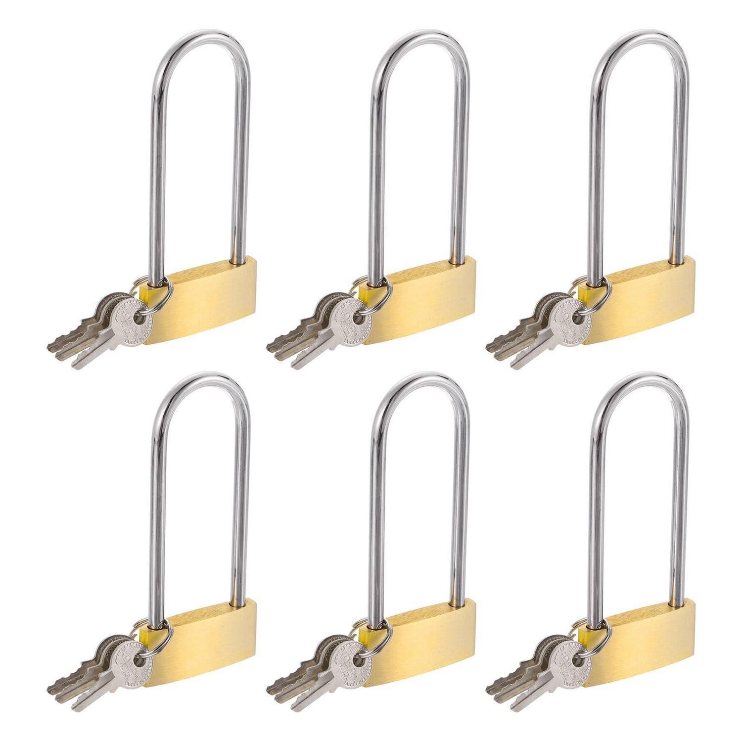 6er Set Messing Vorhängeschlösser Mit Langem Bügel, Wasserdicht, Rostfrei