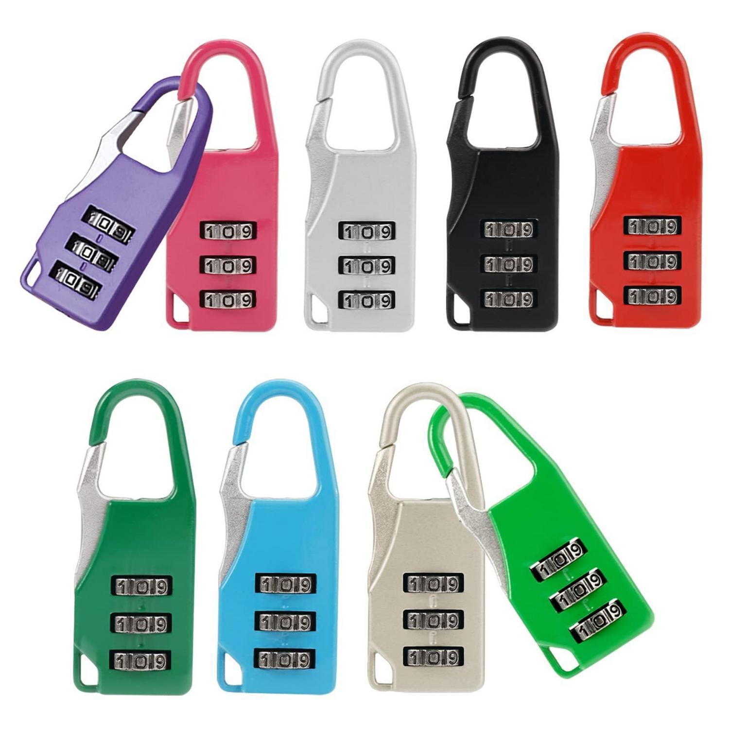 9er Set Zahlenschloss 3-stellig Für Koffer, Gepäck, Schließfächer, Bunt