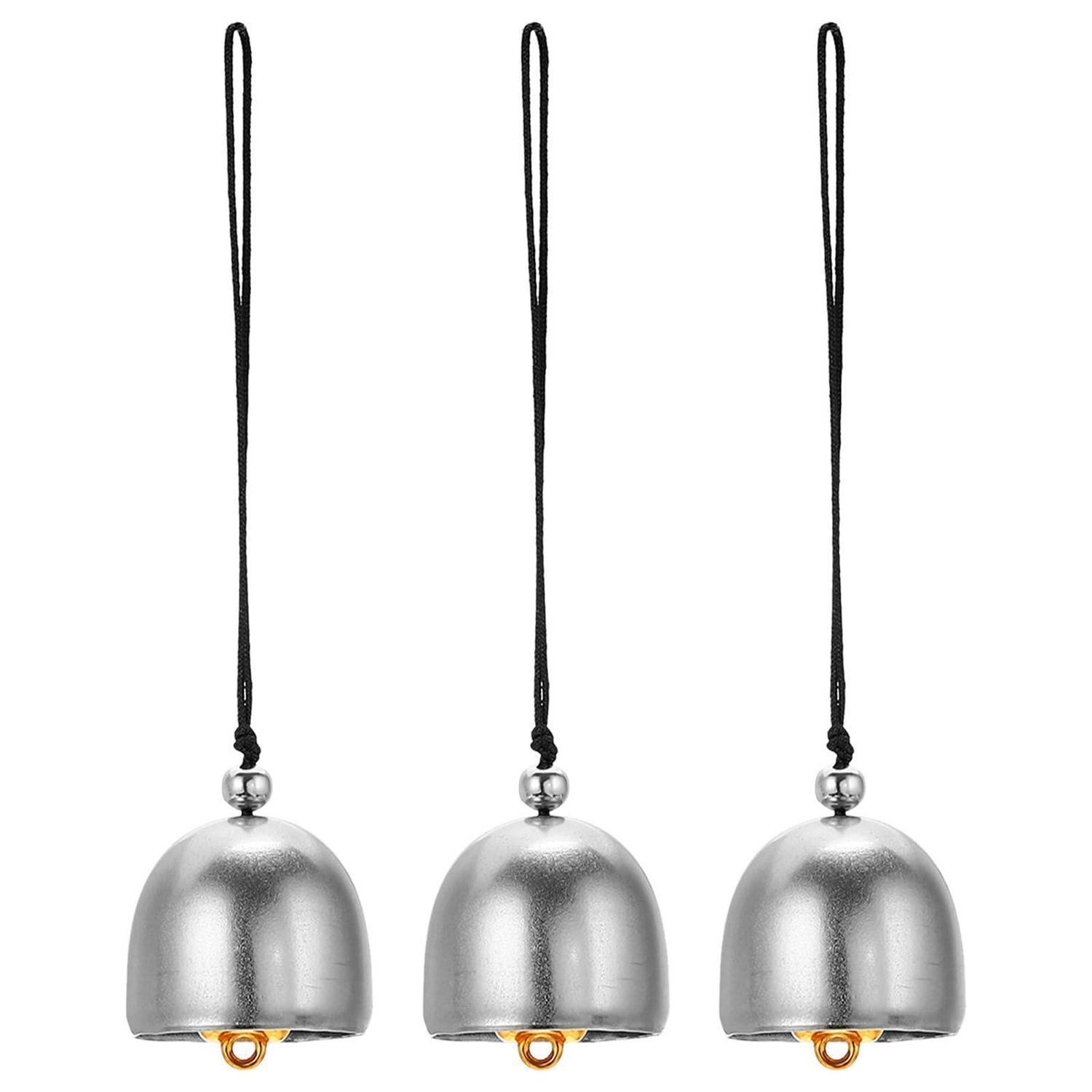 Windspiel 3 Stück Metall Retro Chinesisch Rund Silber Schwarz Für Garten & Camping