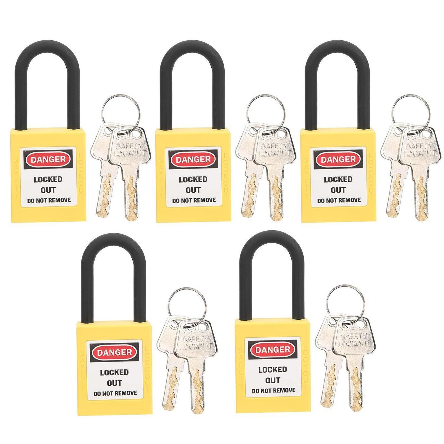 Sicherheitsschloss Lockout Vorhängeschloss 38mm Gelb Temperaturbeständig Nylon