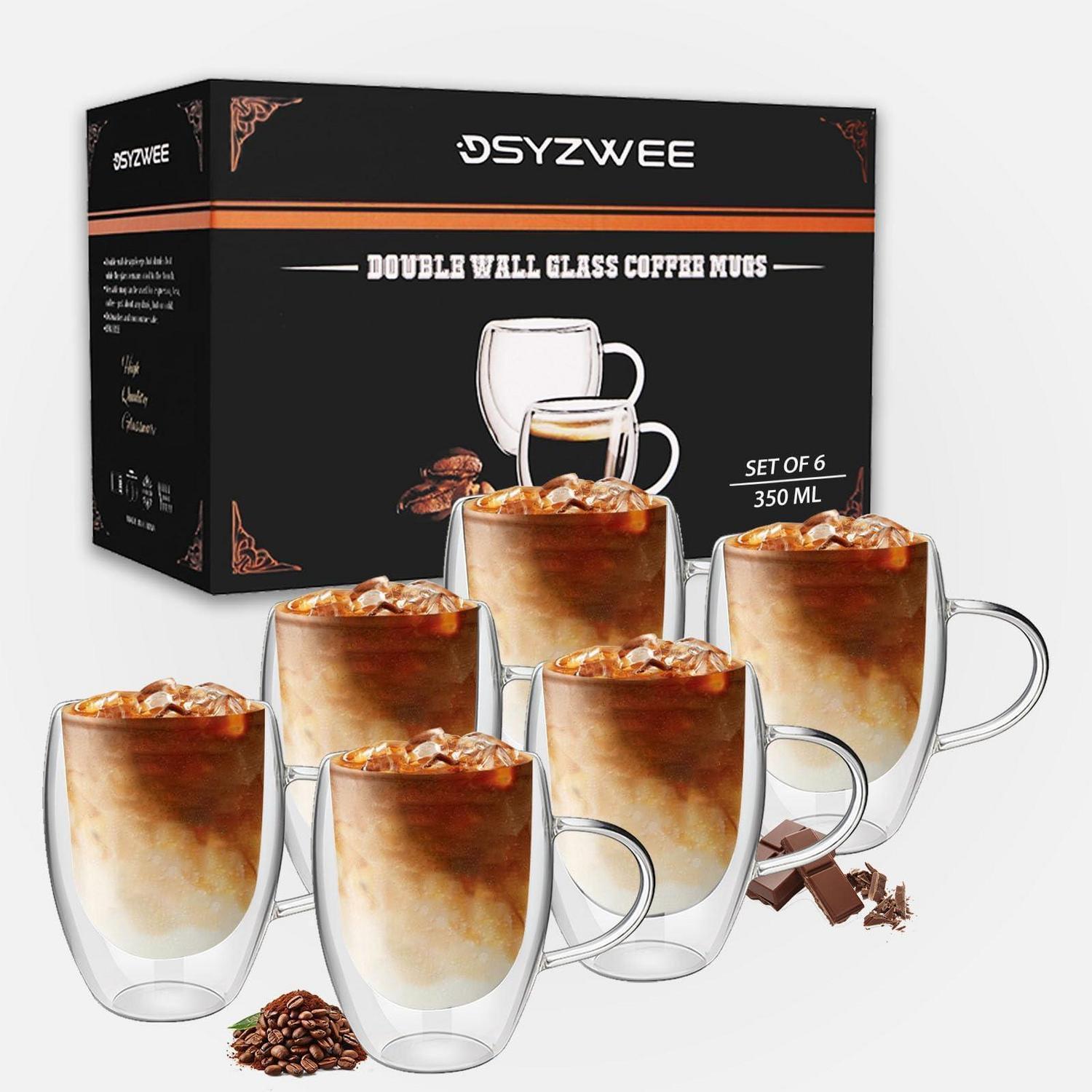Latte Macchiato Gläser 6er Set 350ml Doppelwandig Mit Henkel Aus Borosilikatglas