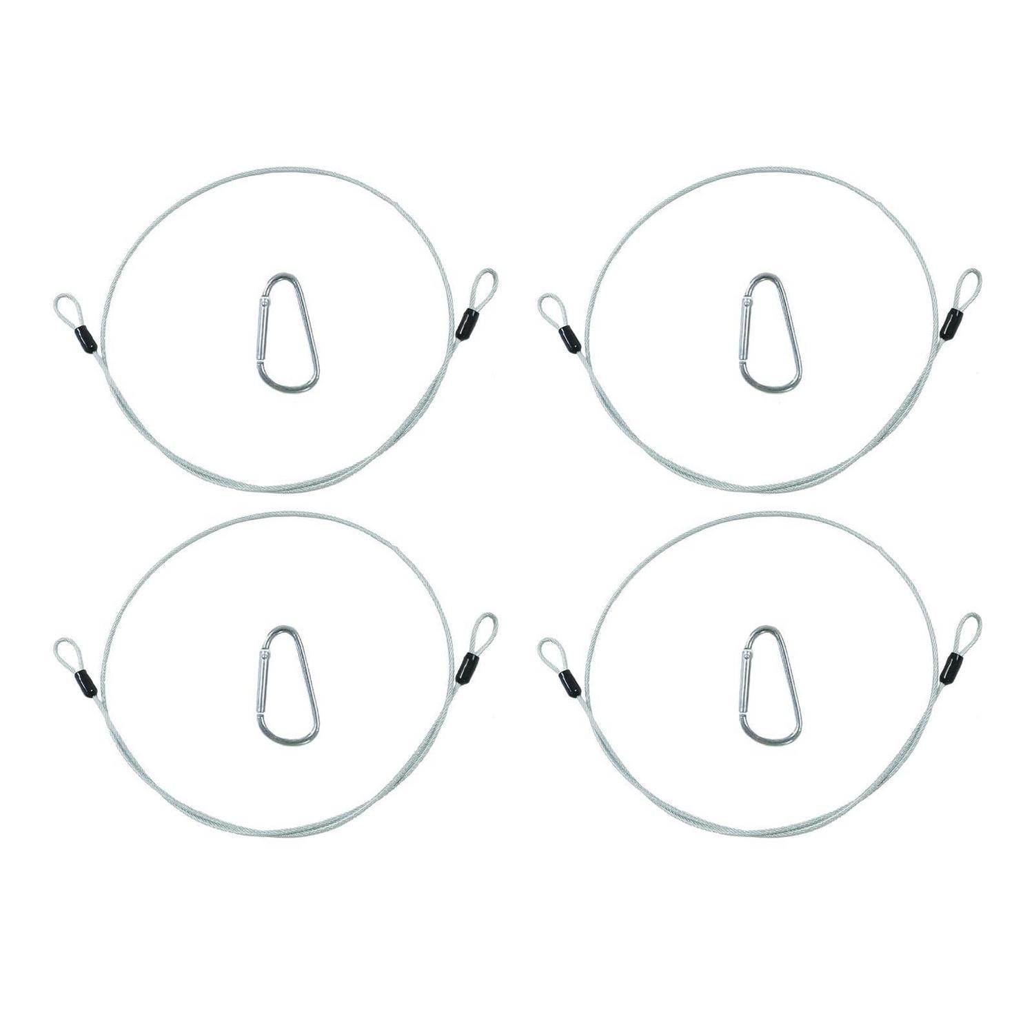 4er Set Stahlseil Mit Ösen Und Karabiner, 1m X 3mm, Diebstahlsicherung