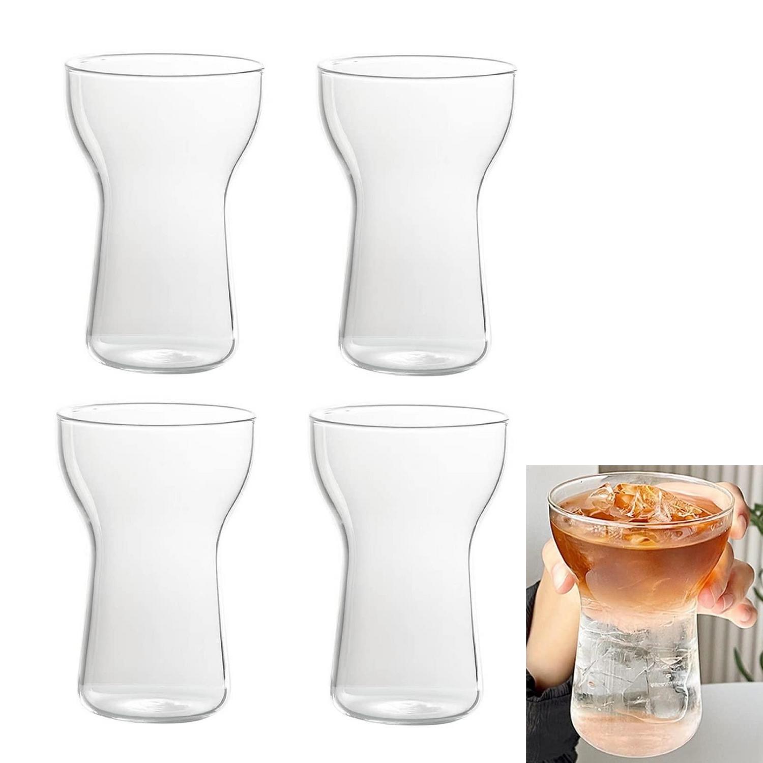 Cappuccino Gläser 400ml 4er Set, Hitzebeständig, Borosilikatglas, Transparent