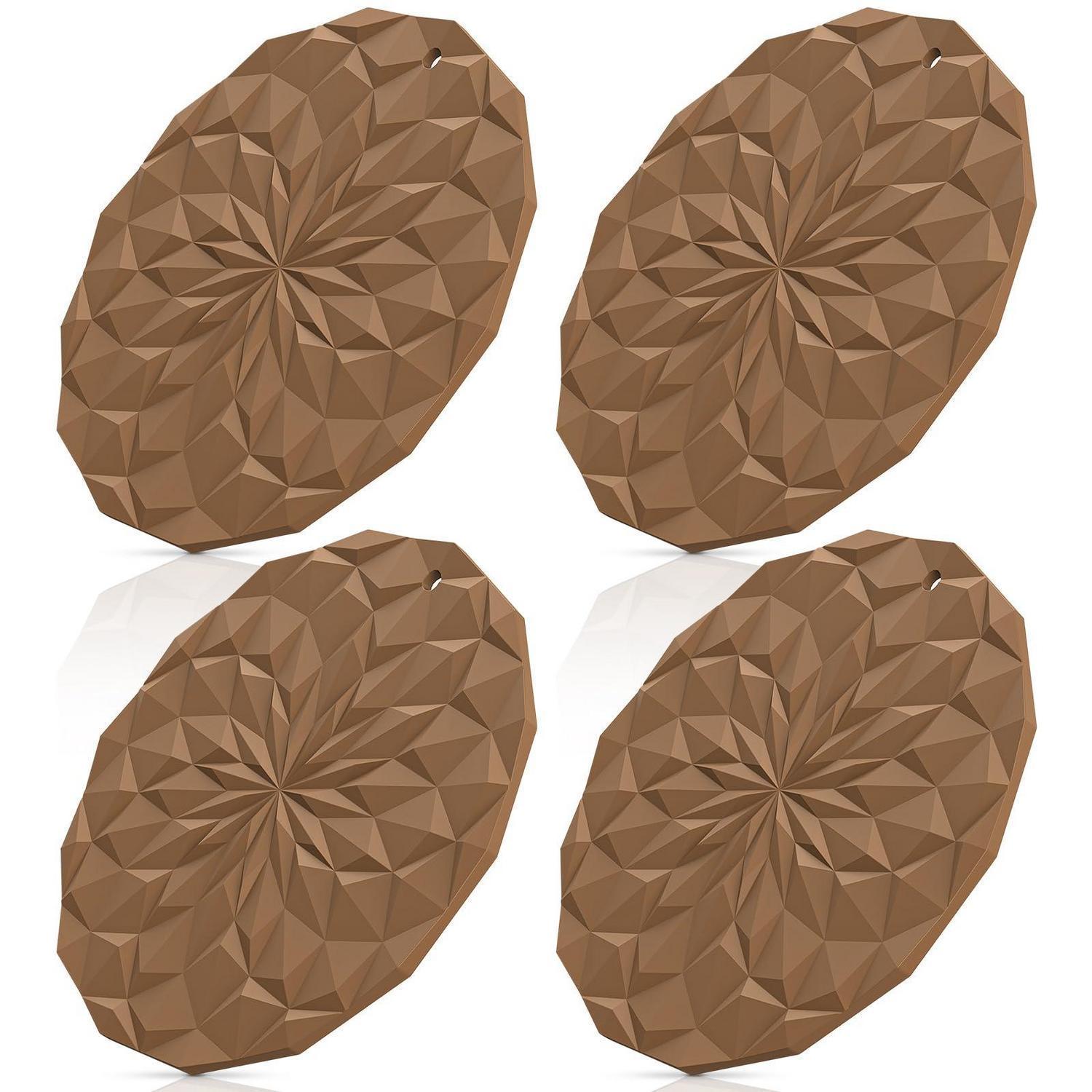 Silikon-topfuntersetzer 4er Set, 18,8cm, Hitzebeständig, Rutschfest, Verdickt