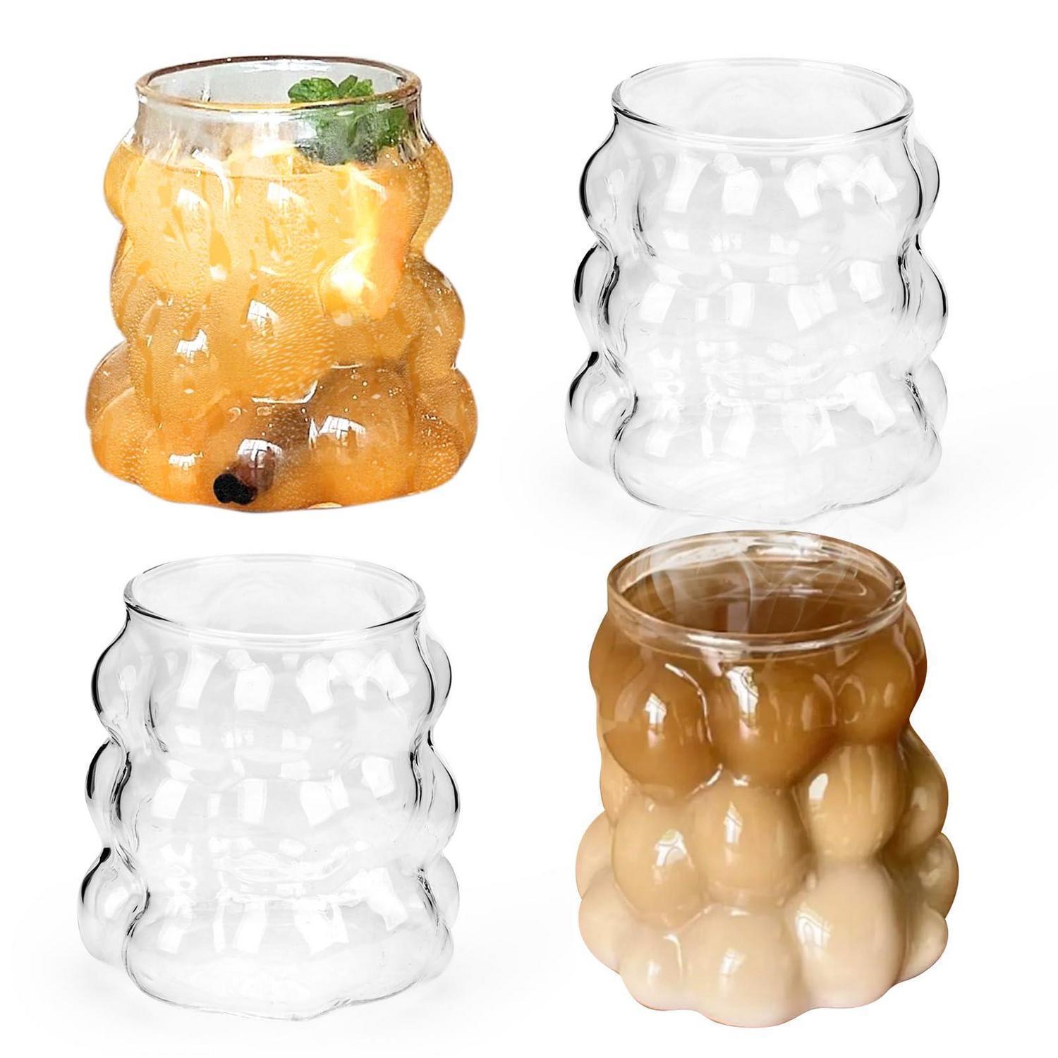350ml Wassergläser Set, Bubble Design, Borosilikatglas, Spülmaschinenfest, 4 Stück
