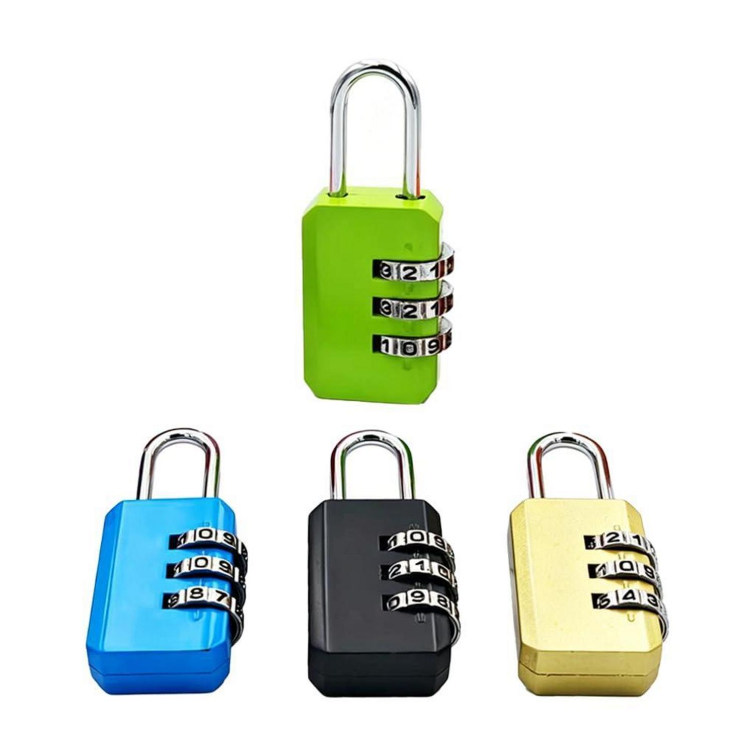 Zahlenschloss 4er Set, Robust & Wetterfest, Für Koffer, Spind, Tasche