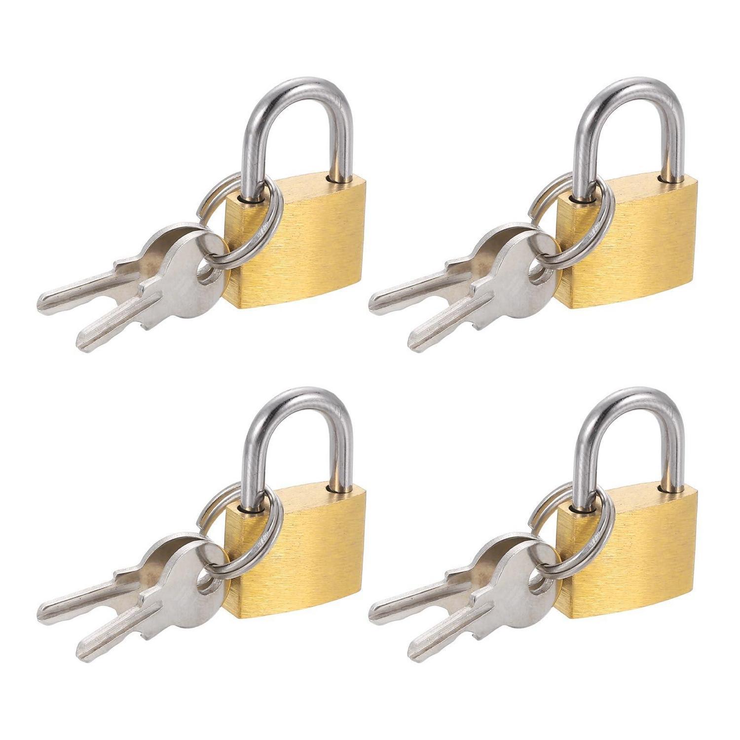 4x Messing Vorhängeschloss Mit Schlüssel, Kurz, Wasserdicht, Rostfrei