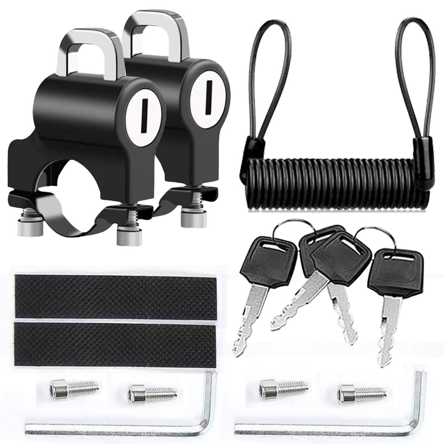 2er Set Motorradhelm Schloss Mit 4 Schlüsseln & Erinnerungsseil