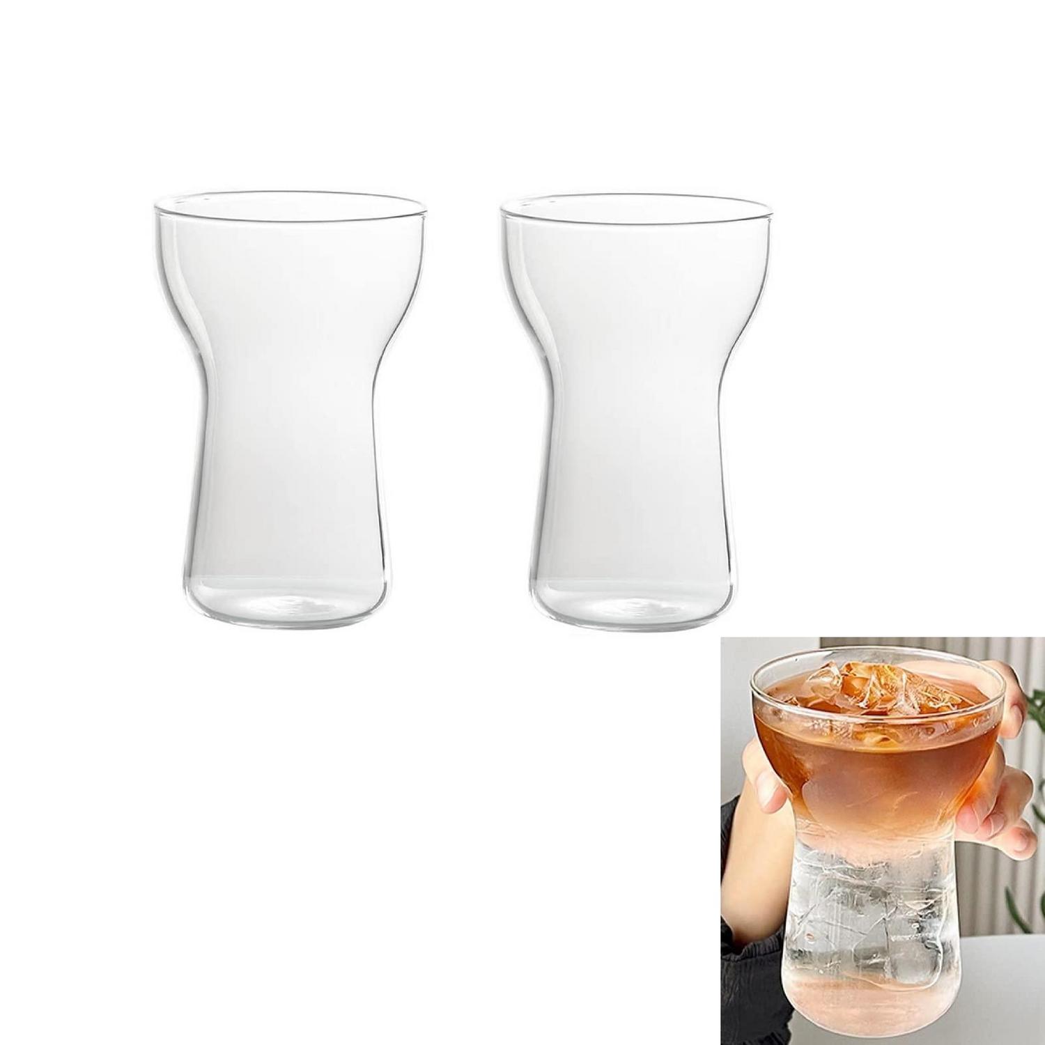 Latte Macchiato Gläser 400ml 2er Set, Hitzebeständig, Borosilikatglas