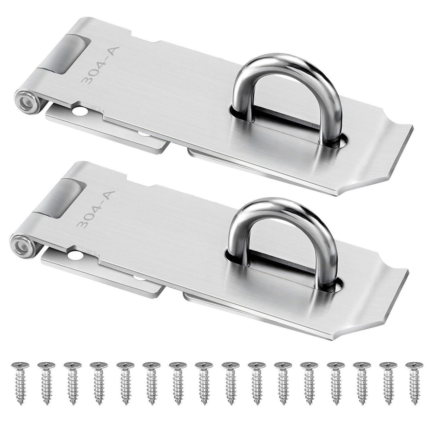 2x Edelstahl Haspe Riegelverschluss 10cm Mit Schrauben Für Vorhängeschloss