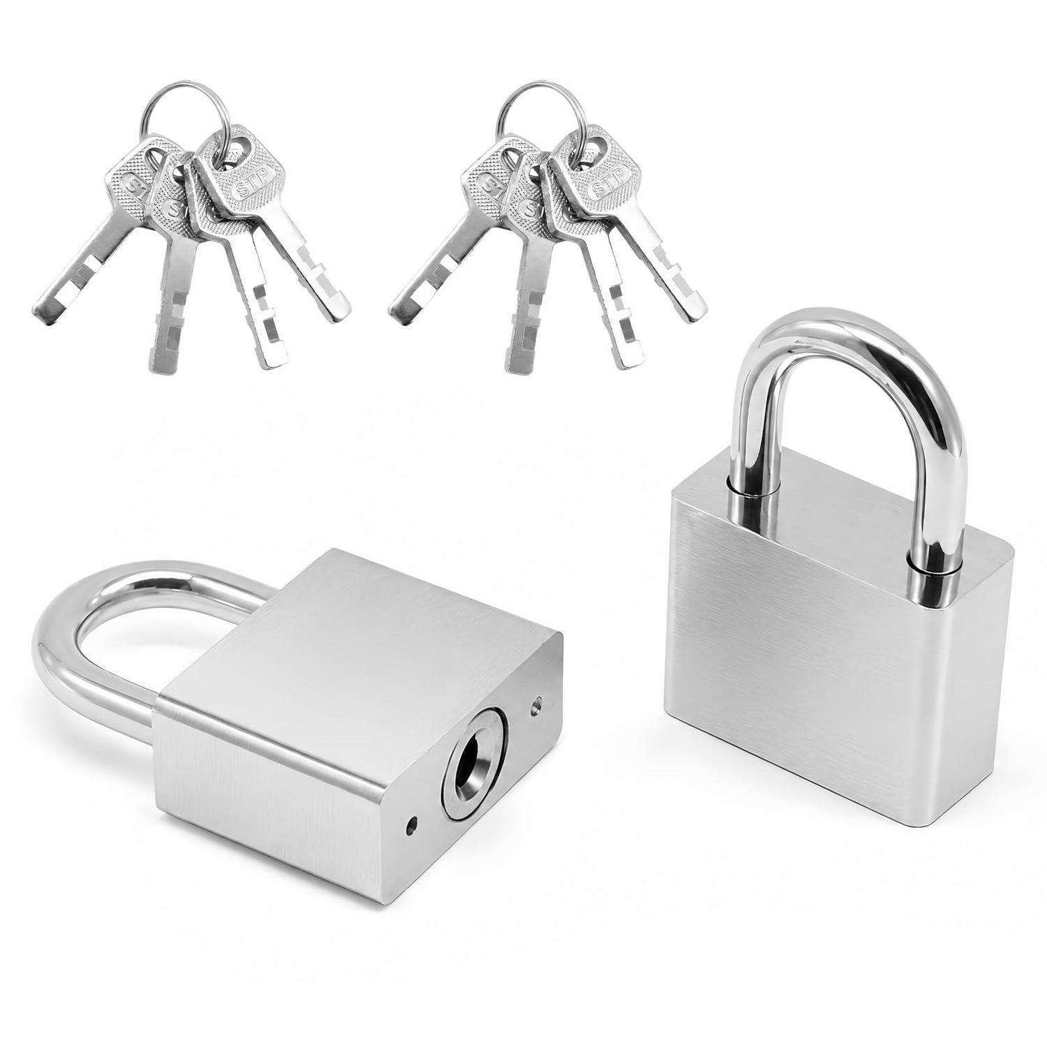 2er Set Vorhängeschlösser Mit Schlüssel, 40mm Bügelschloss Für Spinde & Koffer