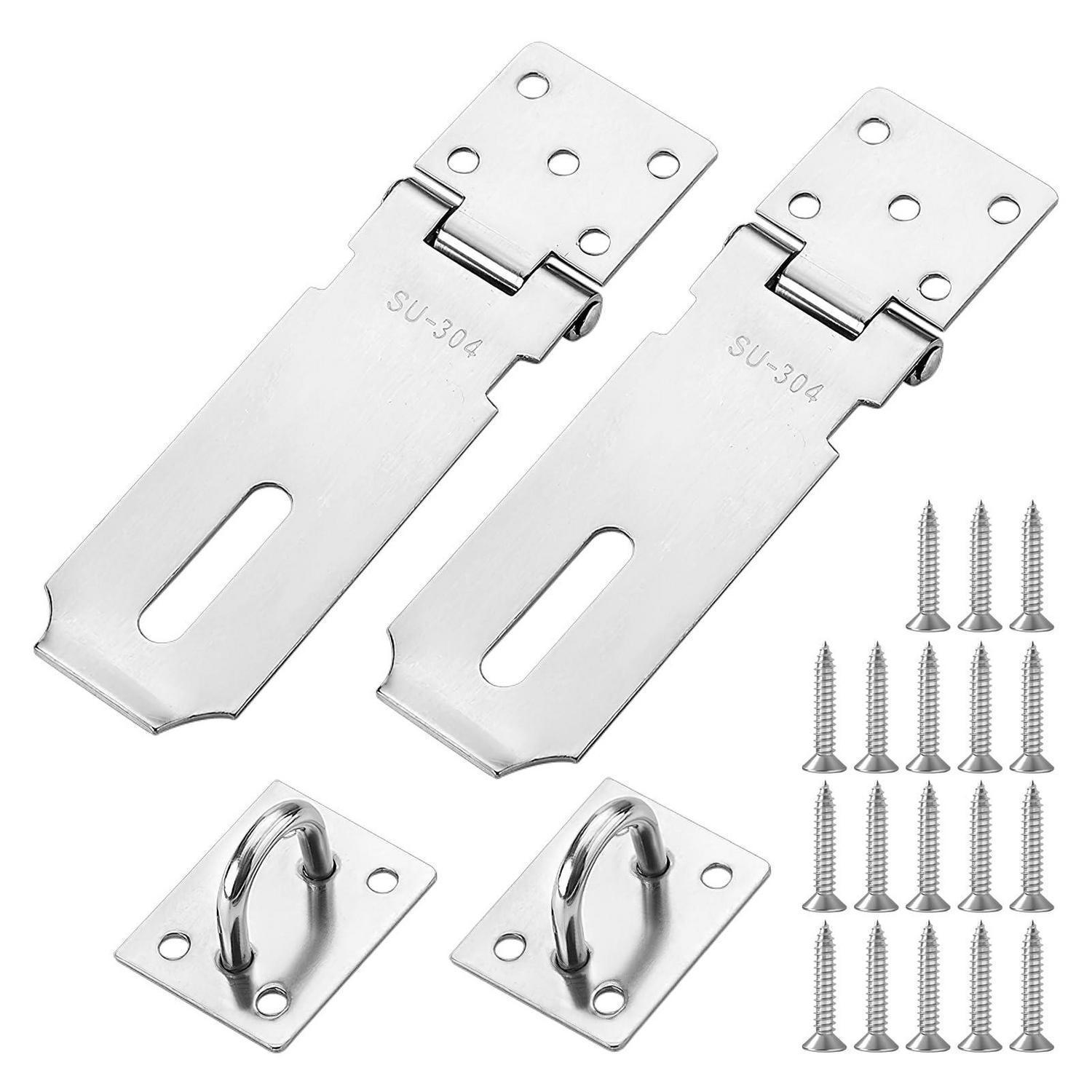 2x Vorhängeschloss Haspe 4 Zoll Edelstahl, Korrosionsbeständig, Für Türen & Schränke