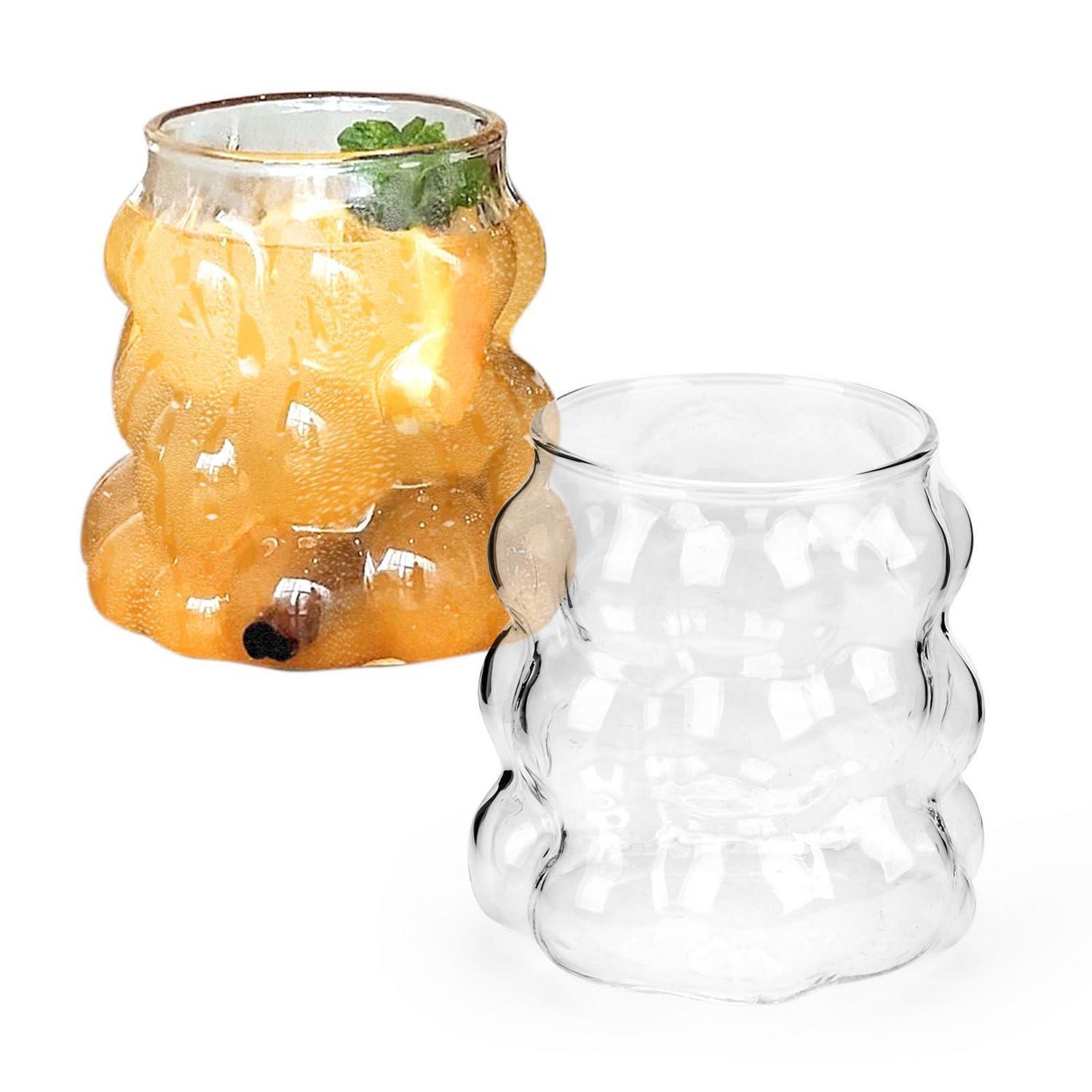 350ml Wassergläser Set, Bubble Design, Borosilikatglas, Spülmaschinenfest, 2 Stück