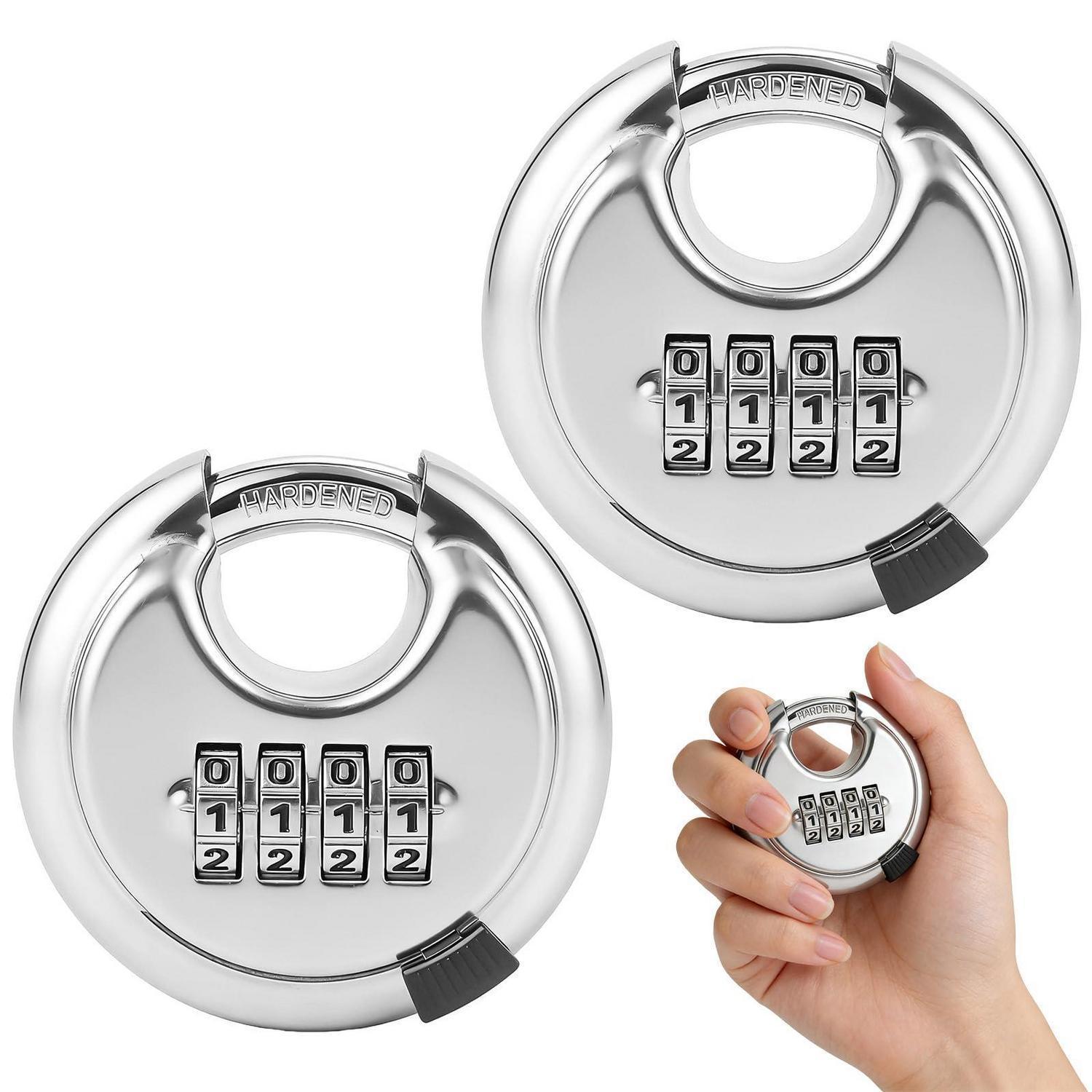 2er Set Vorhängeschloss Zahlenschloss Edelstahl 70mm Wetterfest Mit 4 Ziffern