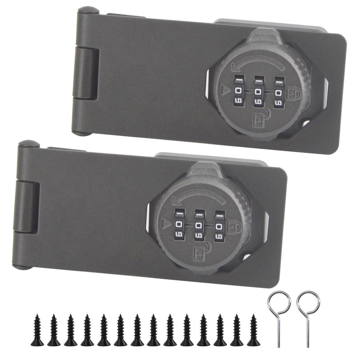 2er Set Zahlenschloss 12,7cm Grau Für Tore & Schränke, 3-stellig, Zinklegierung
