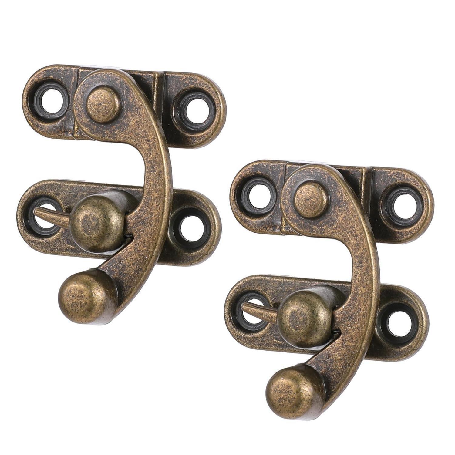 2er Set Antik Vintage Riegelhaken Bronze Für Holzkisten