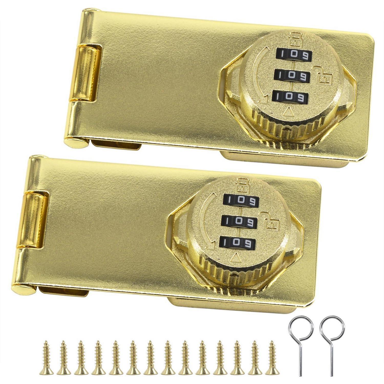 Zahlenschloss 12,7 Cm, 2 Stück, Goldfarben, Für Tor & Schrank