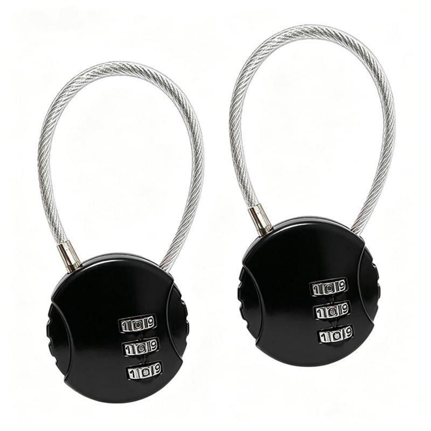 2er Set Zahlenschlösser 20cm Stahlseil Wasserdicht Für Außenbereich Zurücksetzbar