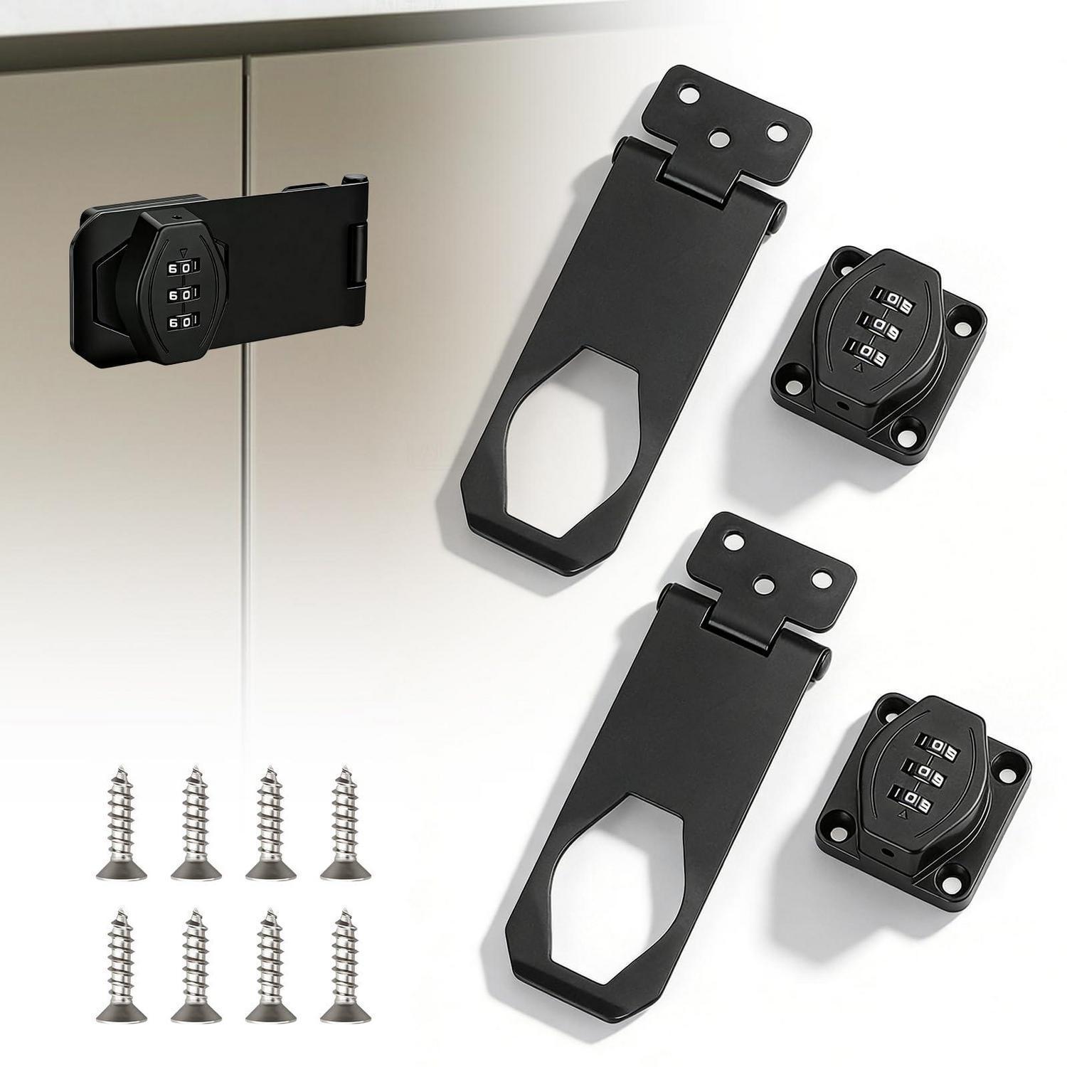 2er Set Überfalle Zahlenschloss Schwarz Für Schranktüren & Möbel