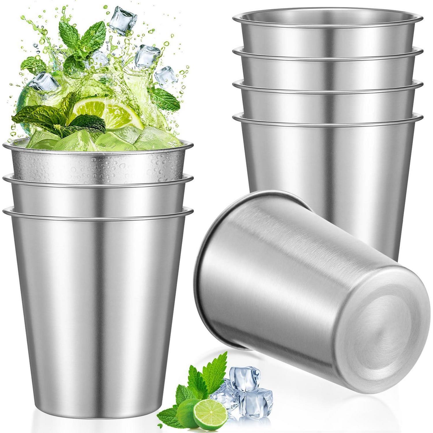 8er Set Edelstahlbecher 260ml Stapelbar, Doppelwandig, Bruchsicher