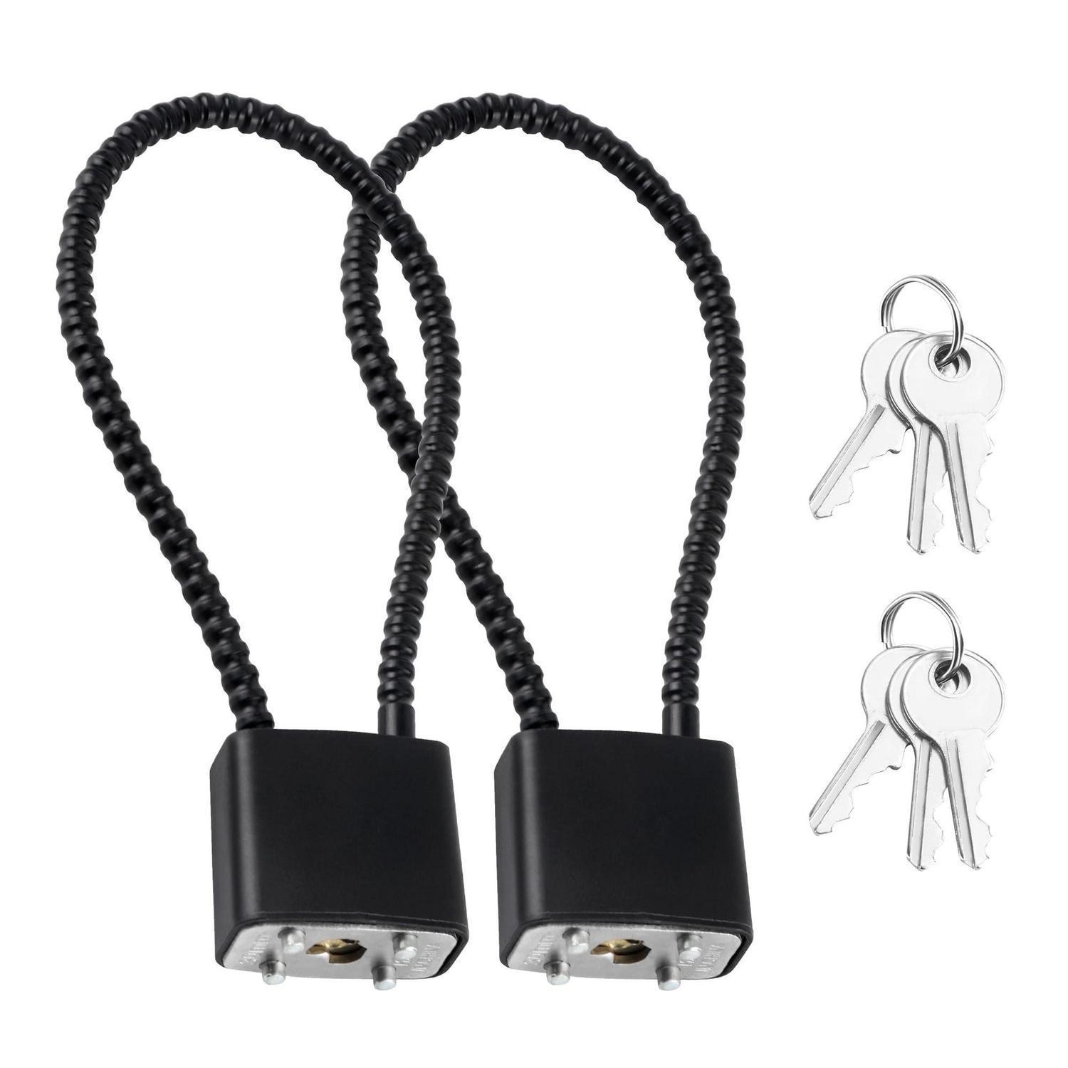 2er Set Kabelschlösser Mit Schlüssel, 28cm, Schwarz