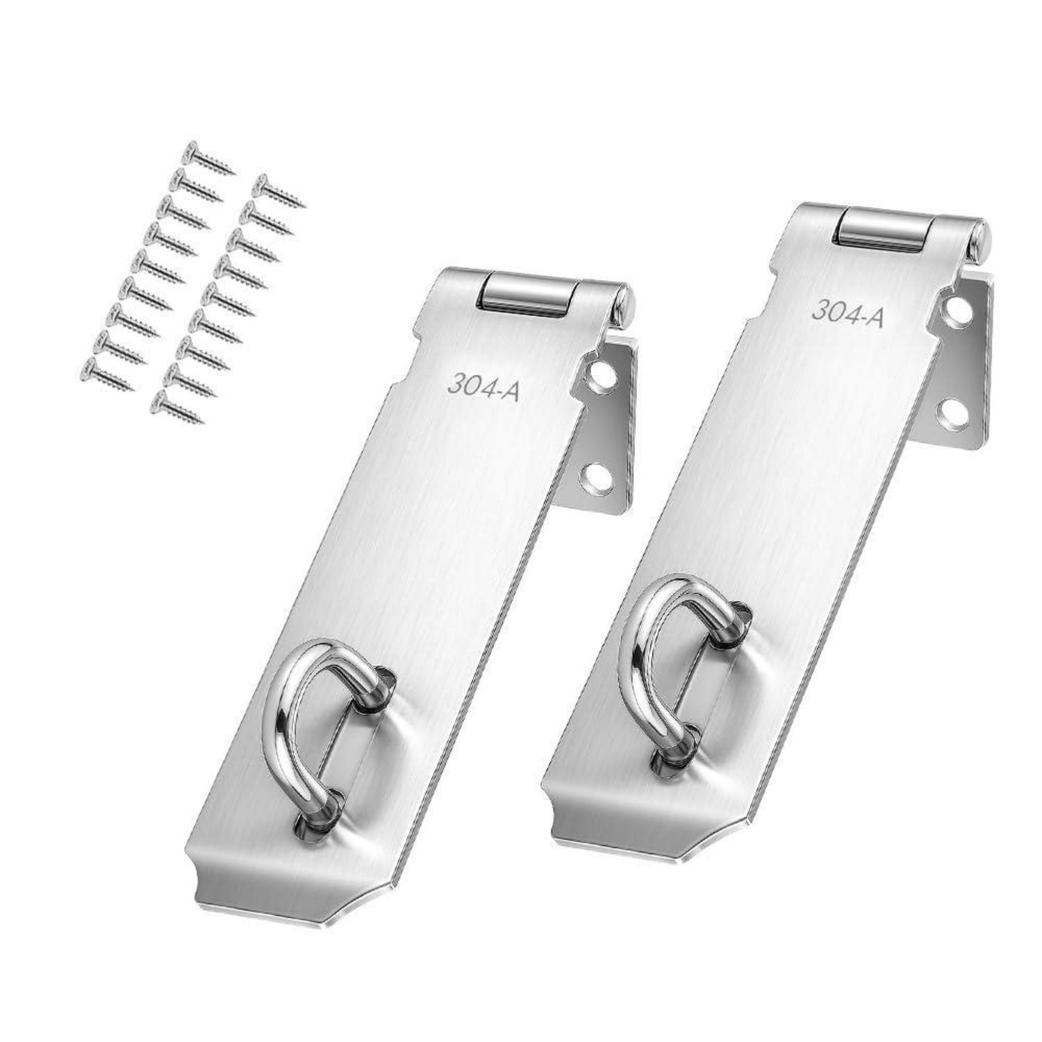 2er Set Vorhängeschloss Haspen 12,7 Cm Edelstahl Mit Schrauben Für Tor & Schrank