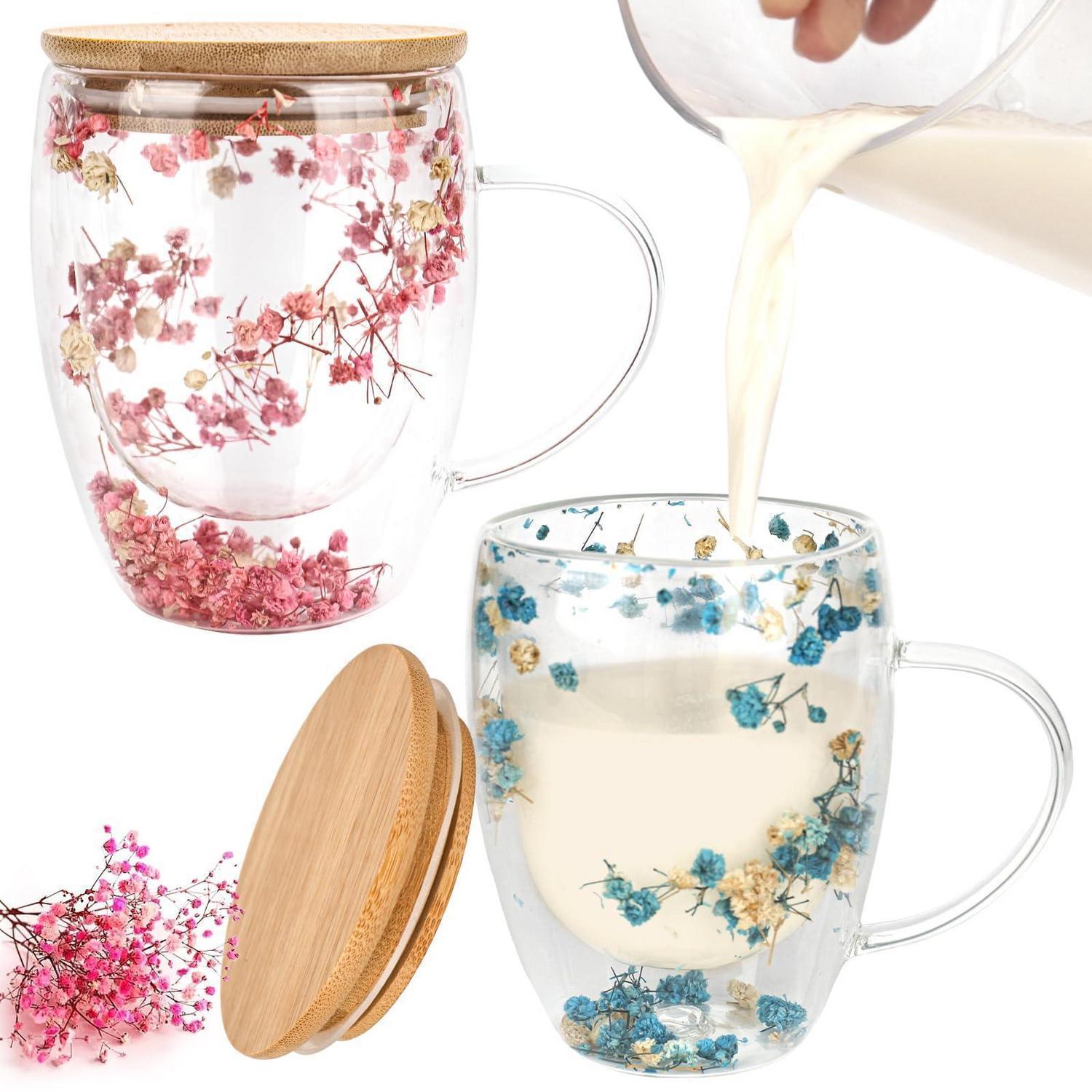 2er Set Doppelwandige Latte Macchiato Gläser 350ml Mit Löffel & Deckel