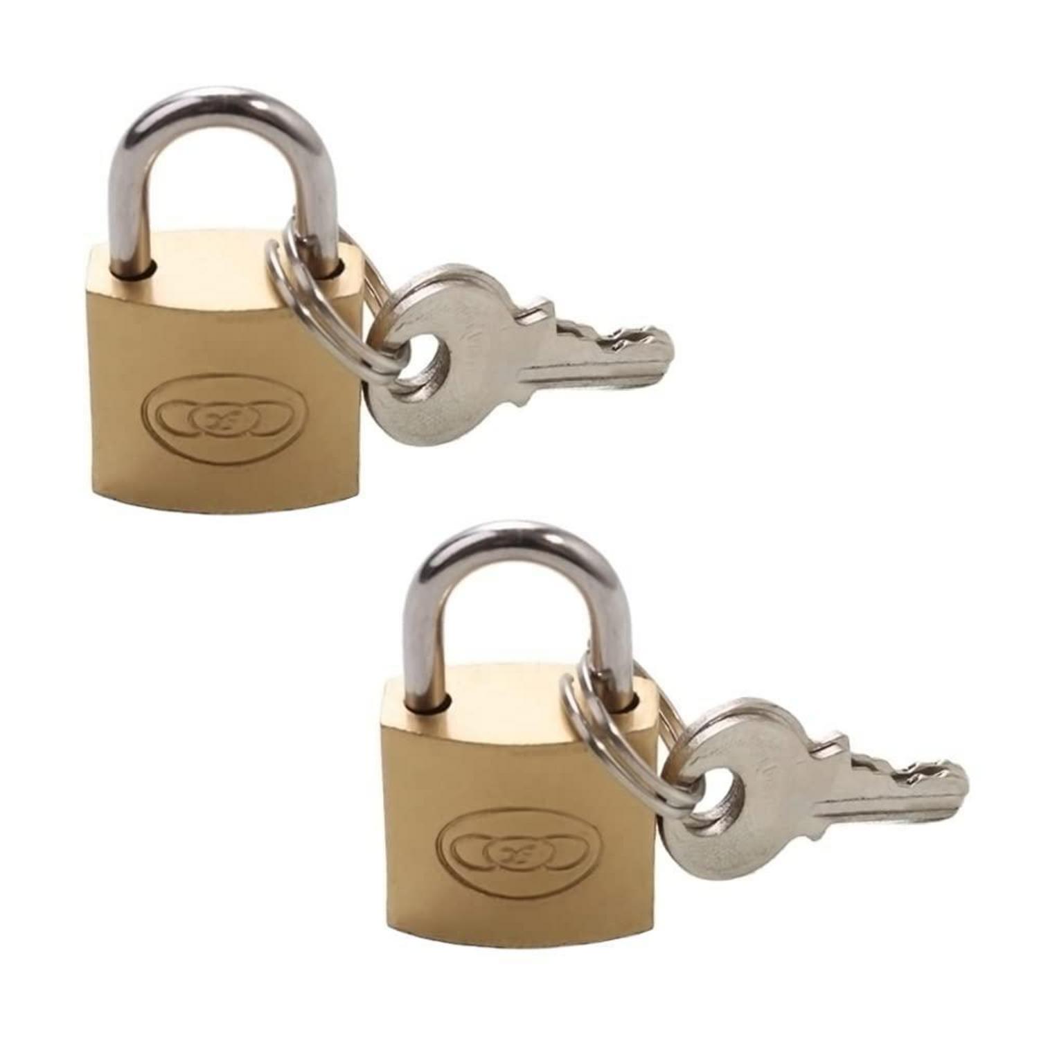 2er Set Vorhängeschlösser Mit Schlüssel, Gleichschließend, Für Koffer & Schließfächer