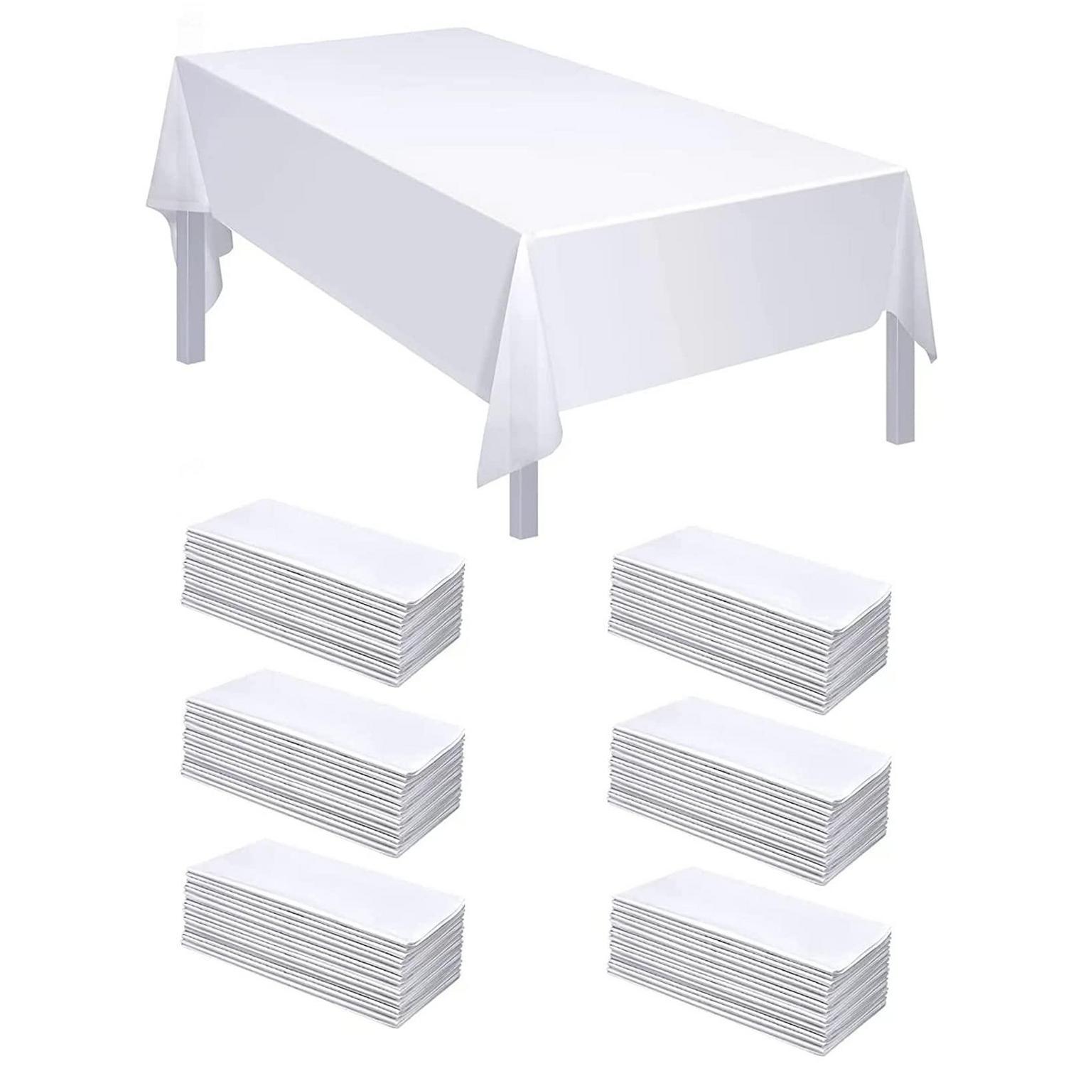 20x Einweg-tischdecke Weiß 150x240cm Wasserdicht Für Party & Hochzeit