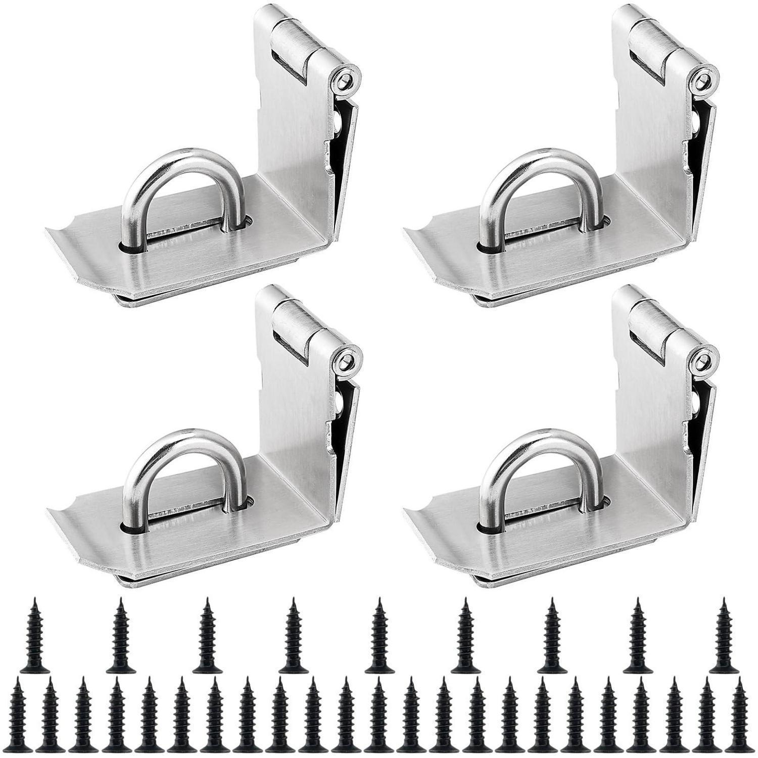 4x Rechtwinklige Vorhängeschlösser 10cm Edelstahl Türriegel Mit Schrauben